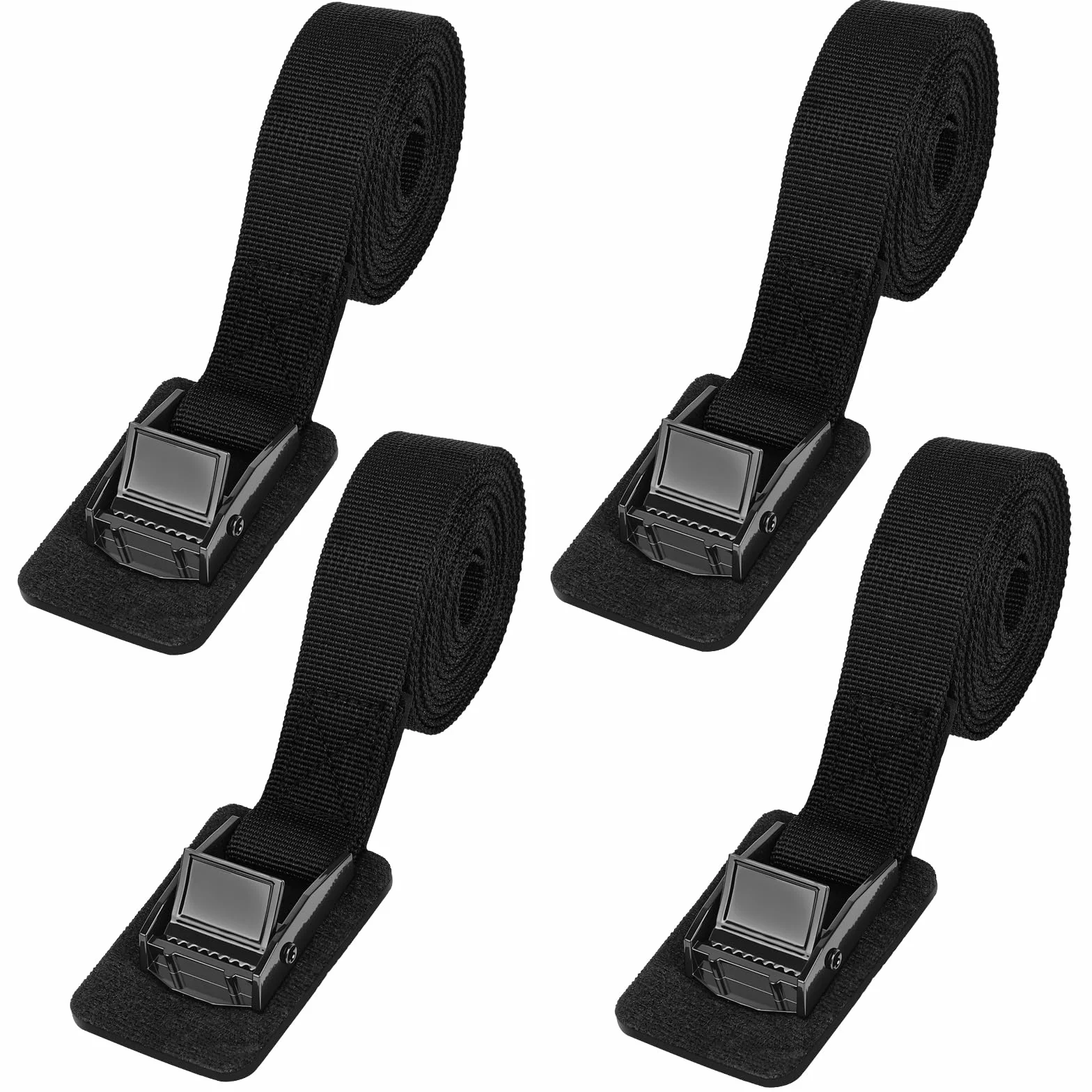 4 Pcs Cinghie di Tensione 2 M x 2.5 cm Cinghie di Ancoraggio con Fibbia 250kg Nero