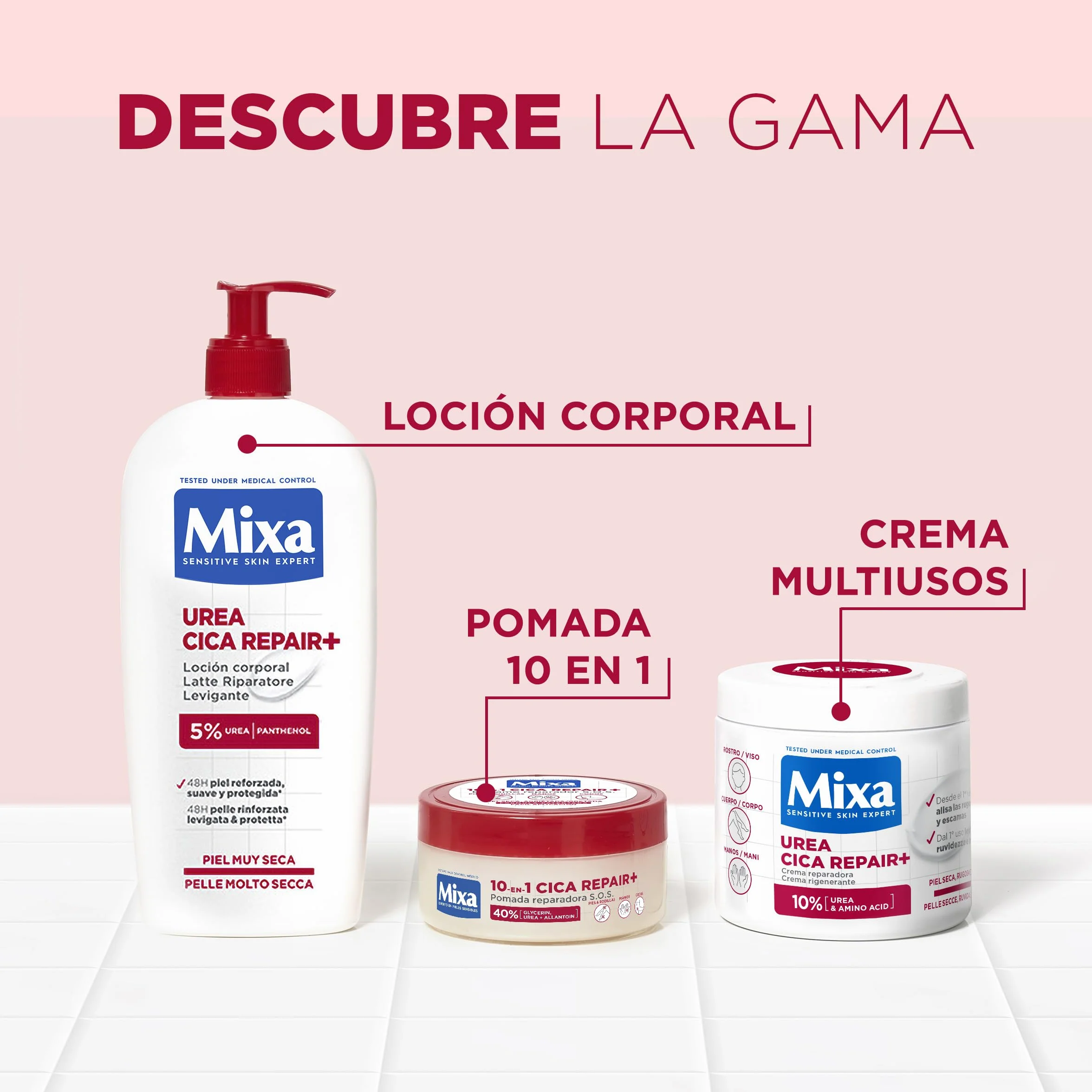 Mixa Cica Repair+ 10 in 1 Pomada riparatrice S.O.S. 40% Glicerina + Urea + Allantoina 150 ml