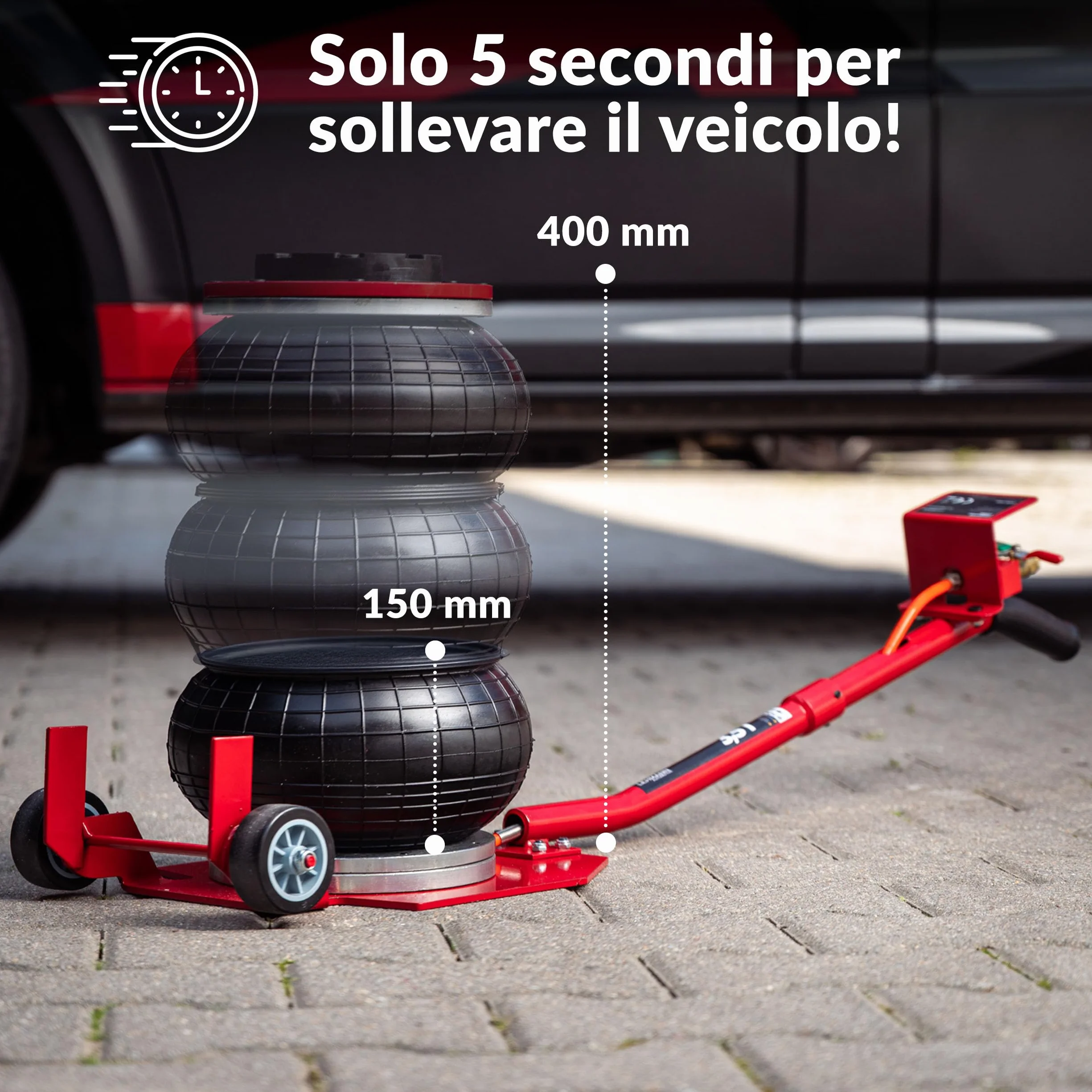 LEHMANN Cric Pneumatico 3,5T Altezza Regolabile 150-400 mm per Auto SUV Furgoni fino a 3500 kg