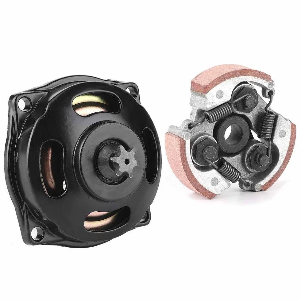 EBTOOLS Frizione Mini Quad Adatto per Mini Pocket Bike Clutch,6 Teeth Clutch Drum Pad Gear Box Kit Replacement for 47 Mini Moto Quad Pocket Bike