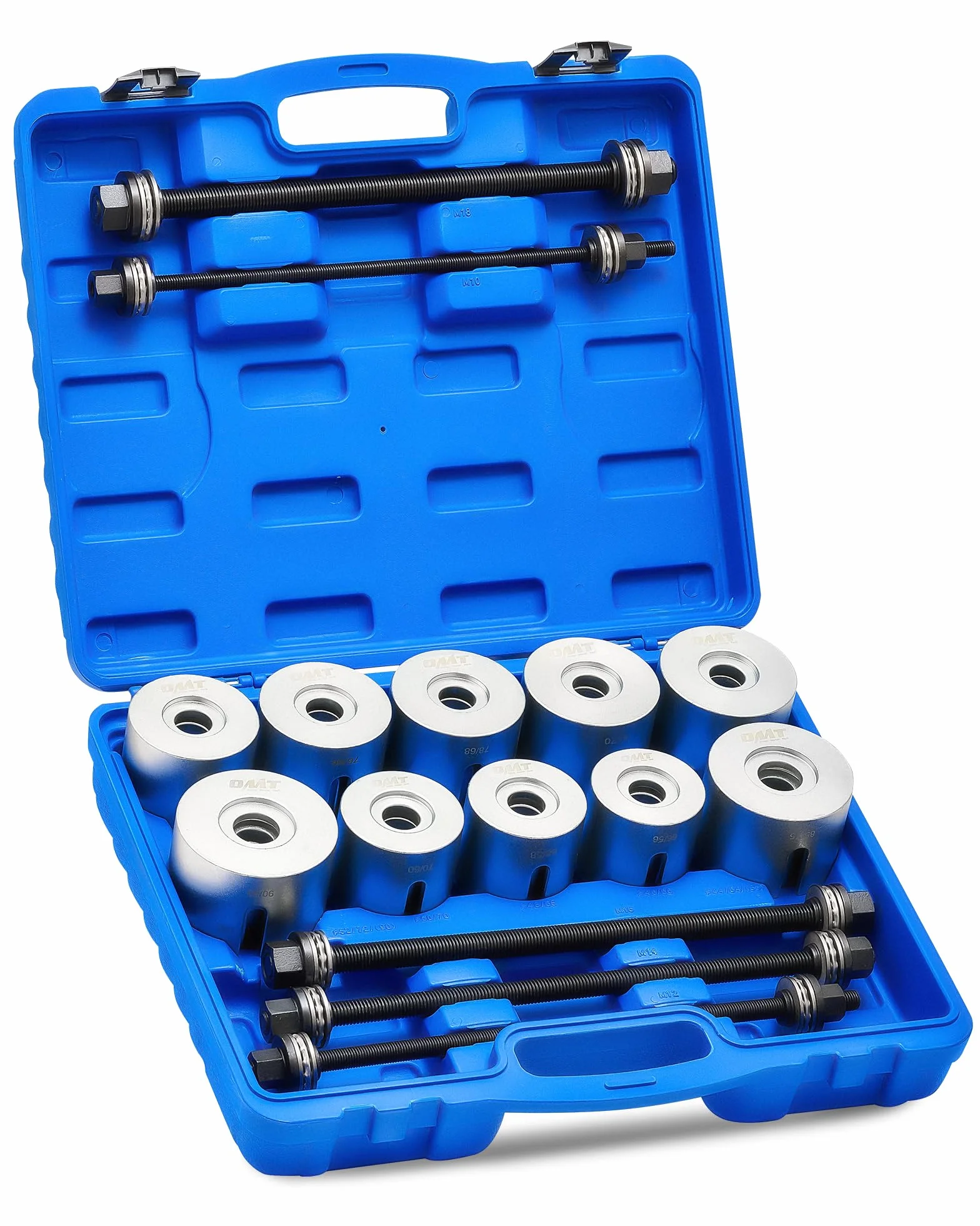 Orion Motor Tech 27 Pezzi Set Estrattore Silent Block Boccole con 22 Manicotti Pressatura 5 Mandrini Dadi Kit Rimozione Boccole Cuscinetti Tenuta Auto Camion