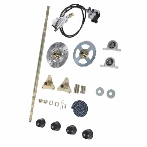 Aramox Kit Assale Posteriore Go Kart Kit Montaggio Assale Posteriore 29 Pollici ASSE Pignone Catena Pinza Disco Freno Mozzi Ruota Ricambio per Quad ATV