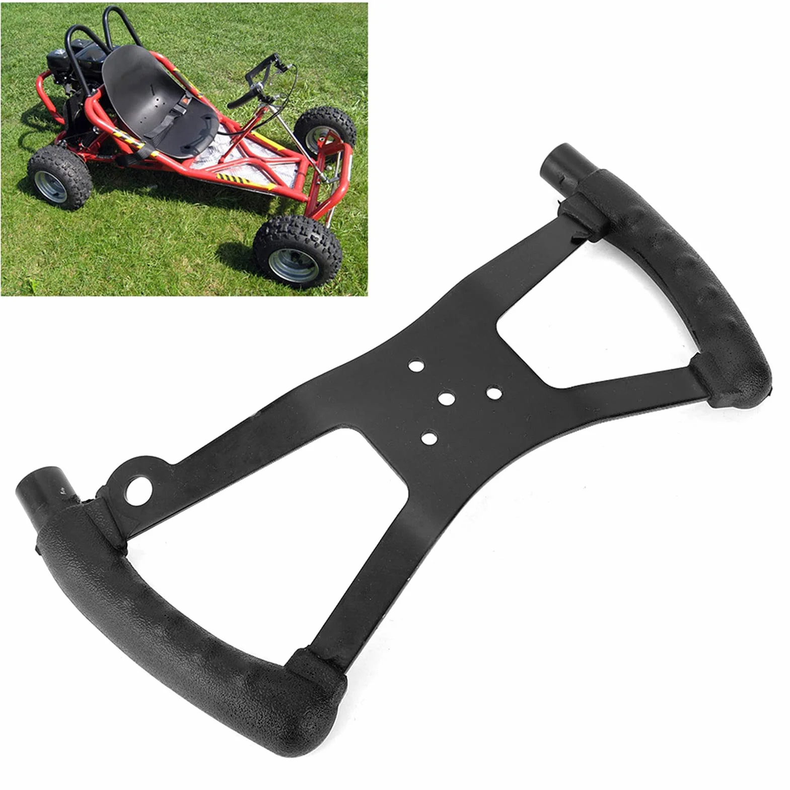 Akozon Volante Stile H per Racing Kart Go Cart Accessorio per la Modifica Dell'auto Nero