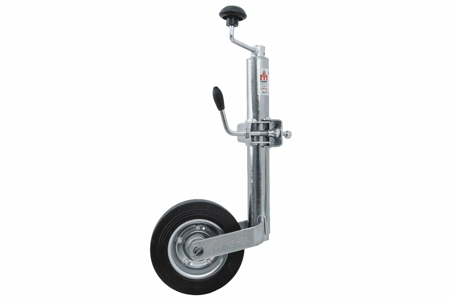 UNITRAILER ruotino di appoggio con morsetto 150 kg 48 mm 505-730 mm ruota 200 x 50 mm per rimorchi e carrelli