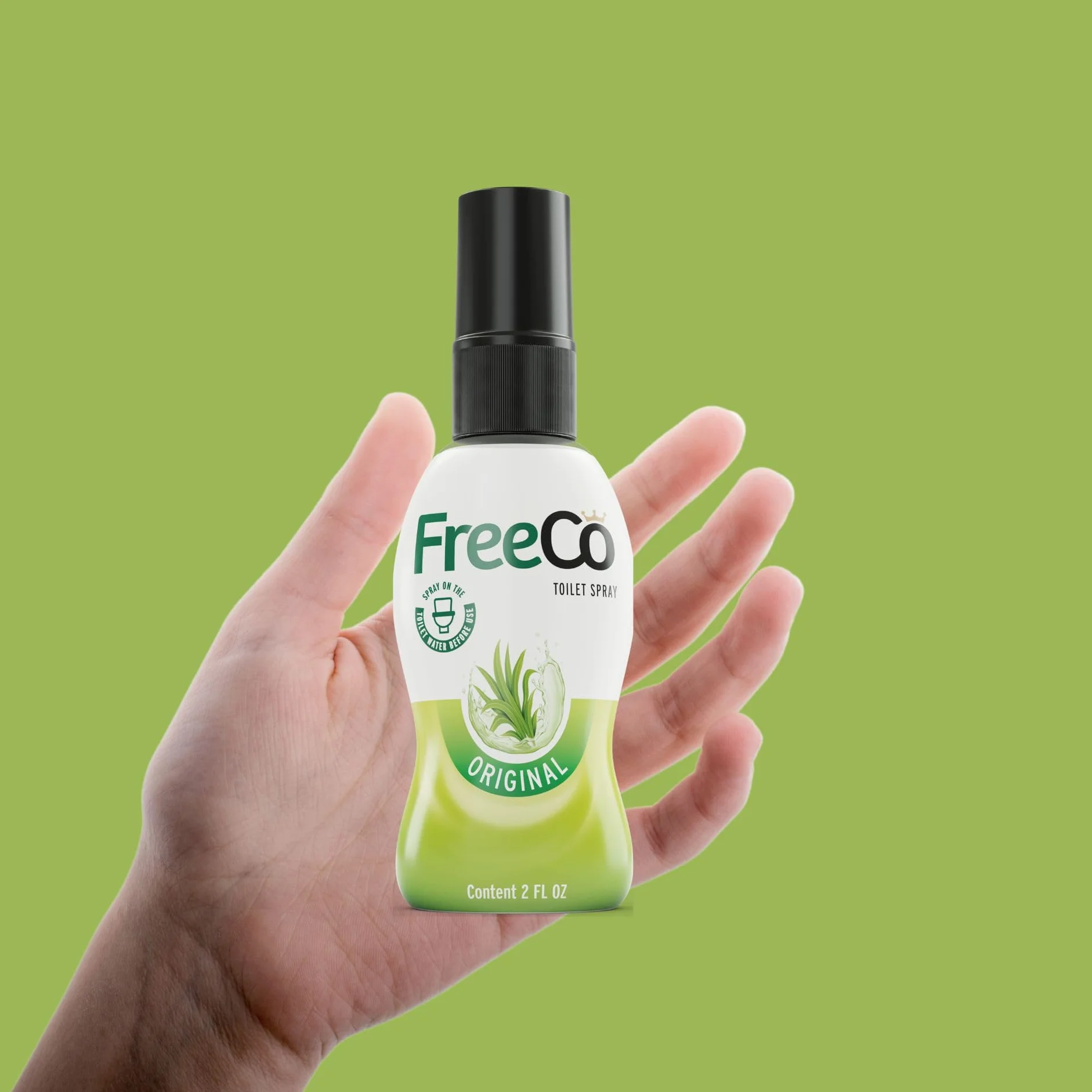 FreeCo Spray per WC Blocca Odori Pre-uso Oli Essenziali Naturali 60 ml Fragranza Agrumata
