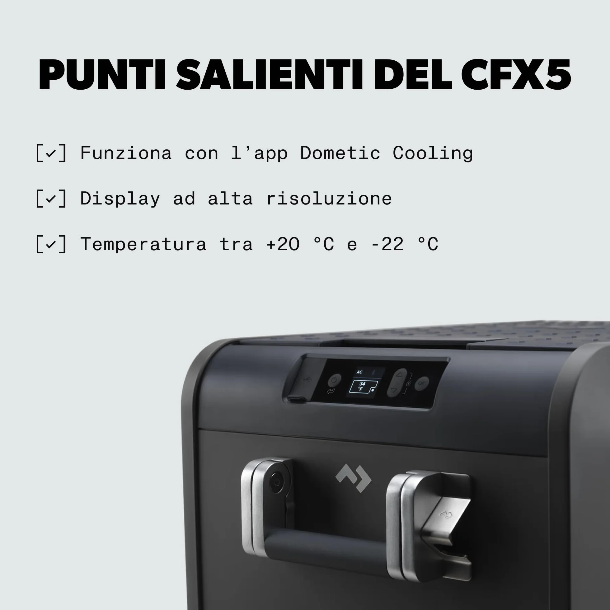 Dometic CFX5 35 - Frigorifero Portatile a Compressore 35L - Mini Frigo Portatile per Auto, Camper - 12V/240V - Frigo Termo Elettrico, Freezer Piccolo