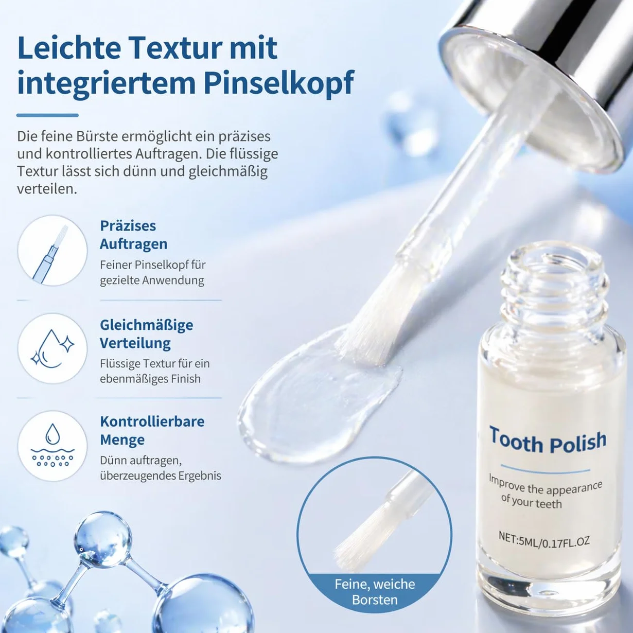 EONFAVE Miraloud Tooth Polish, 2 pezzi smalto denti bianco, penna sbiancamento denti portatile
