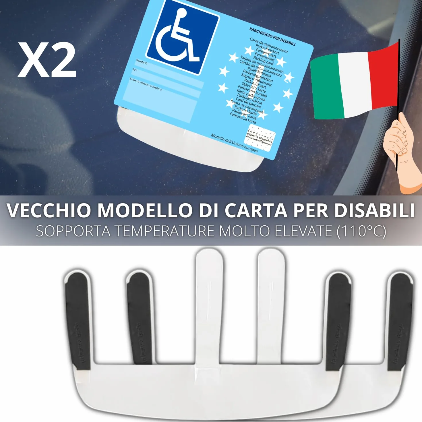Adesivi Per Auto x2 Porta Documenti Auto Disability Card Tassista Macchina Biglietti di Parcheggio Accessori Auto Portadocumenti