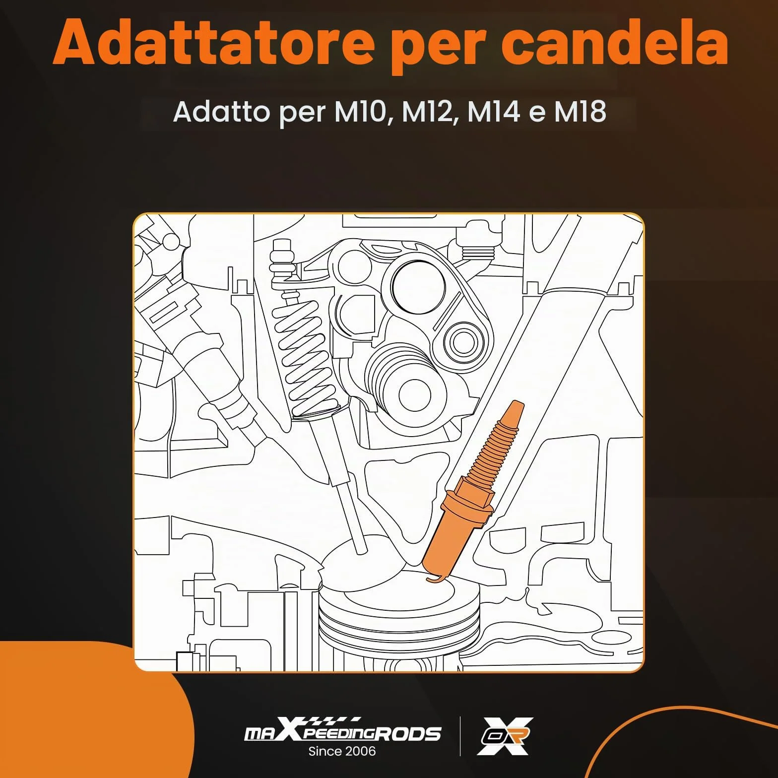 maXpeedingrods Tester di compressione per motori a benzina e diesel, 46 pezzi, tester di perdita di pressione per motori diesel, benzina, auto, camion, 50 bar, M10 M-12 M14 M-18