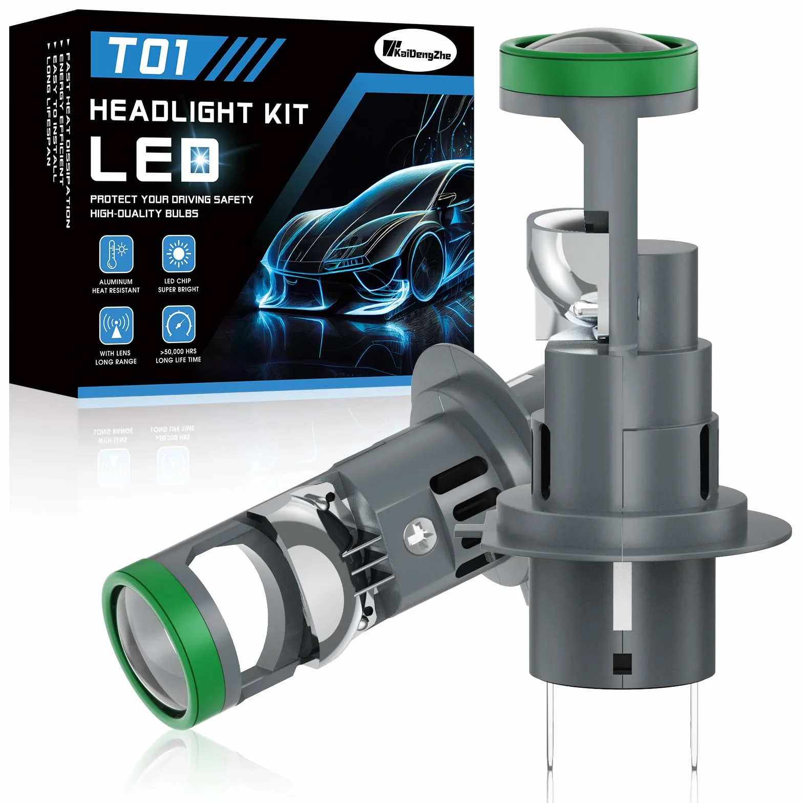 H7 LED Żarówka Reflektorowa Mini Lente Proiettore 12V 80W 21000LM 6500K 1:1 Rozmiar