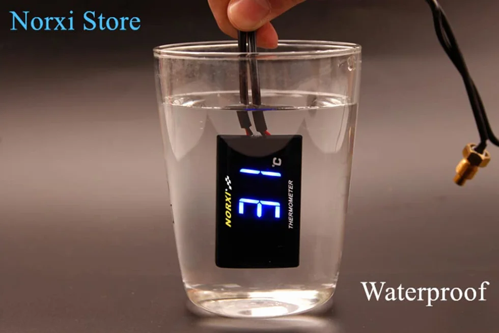 Termometro digitale per la temperatura dell'olio della moto, misuratore elettronico della temperatura dell'olio con adattatore sensore di temperatura (Blu, M20X1.0)