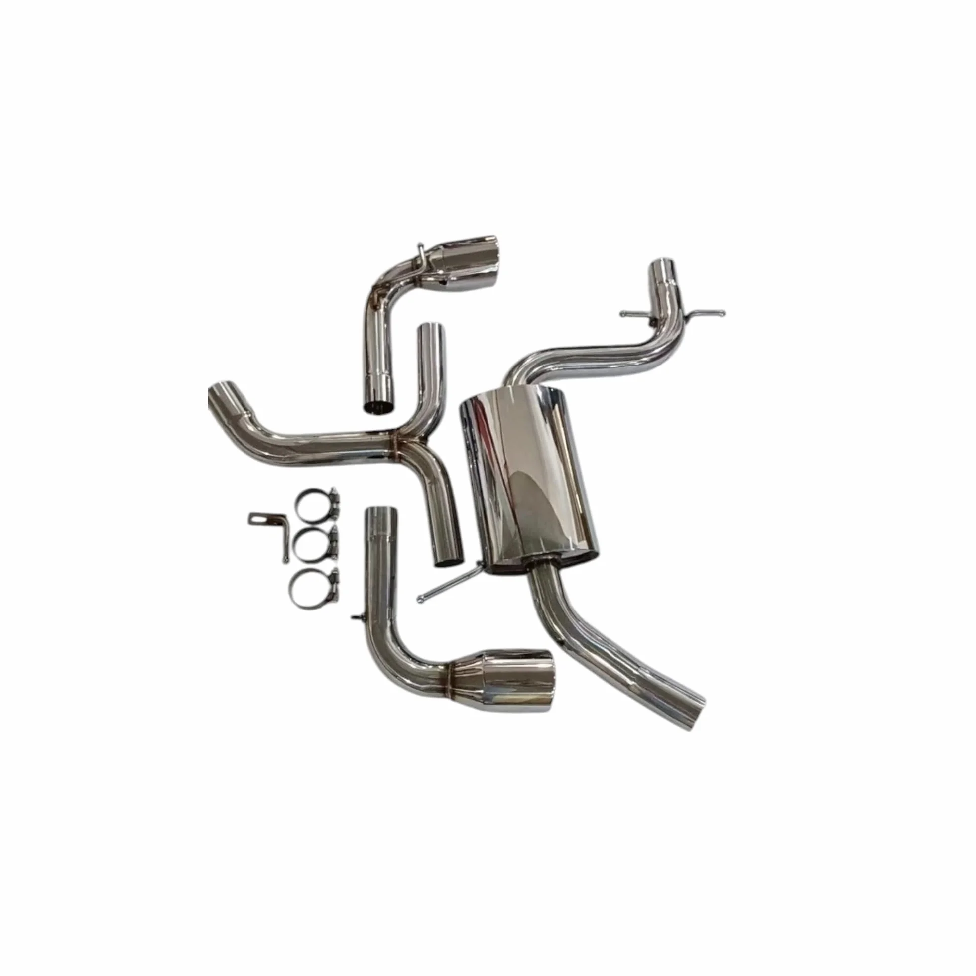 Linea di scarico compatibile con Golf VI GTI/Acciaio inossidabile / 2,5 di diametro