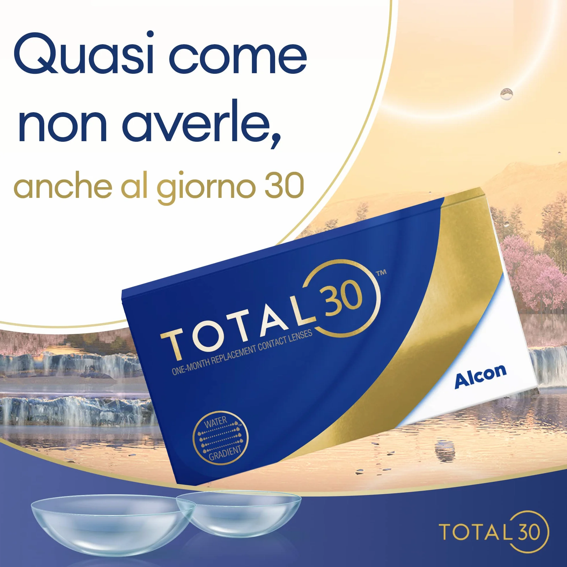 TOTAL30 lenti a contatto mensili, BC 8.4 mm, DIA 14.2 mm, -01.75 diottria, confezione da 3