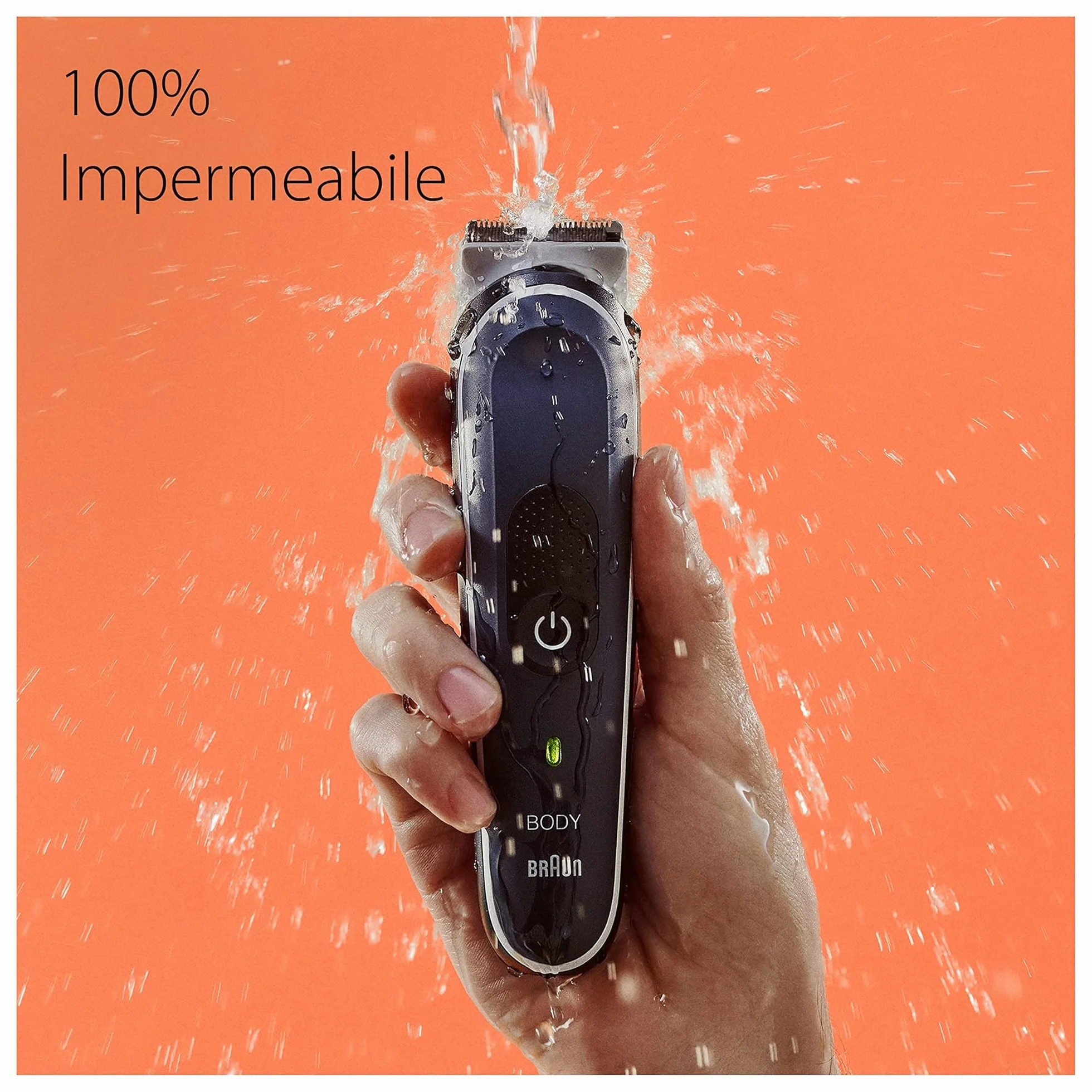 Braun Series 5 Rasoio Elettrico Corpo Uomo BG5360, SkinShield, 100 Min Autonomia Senza Fili, Pettini 1-11mm