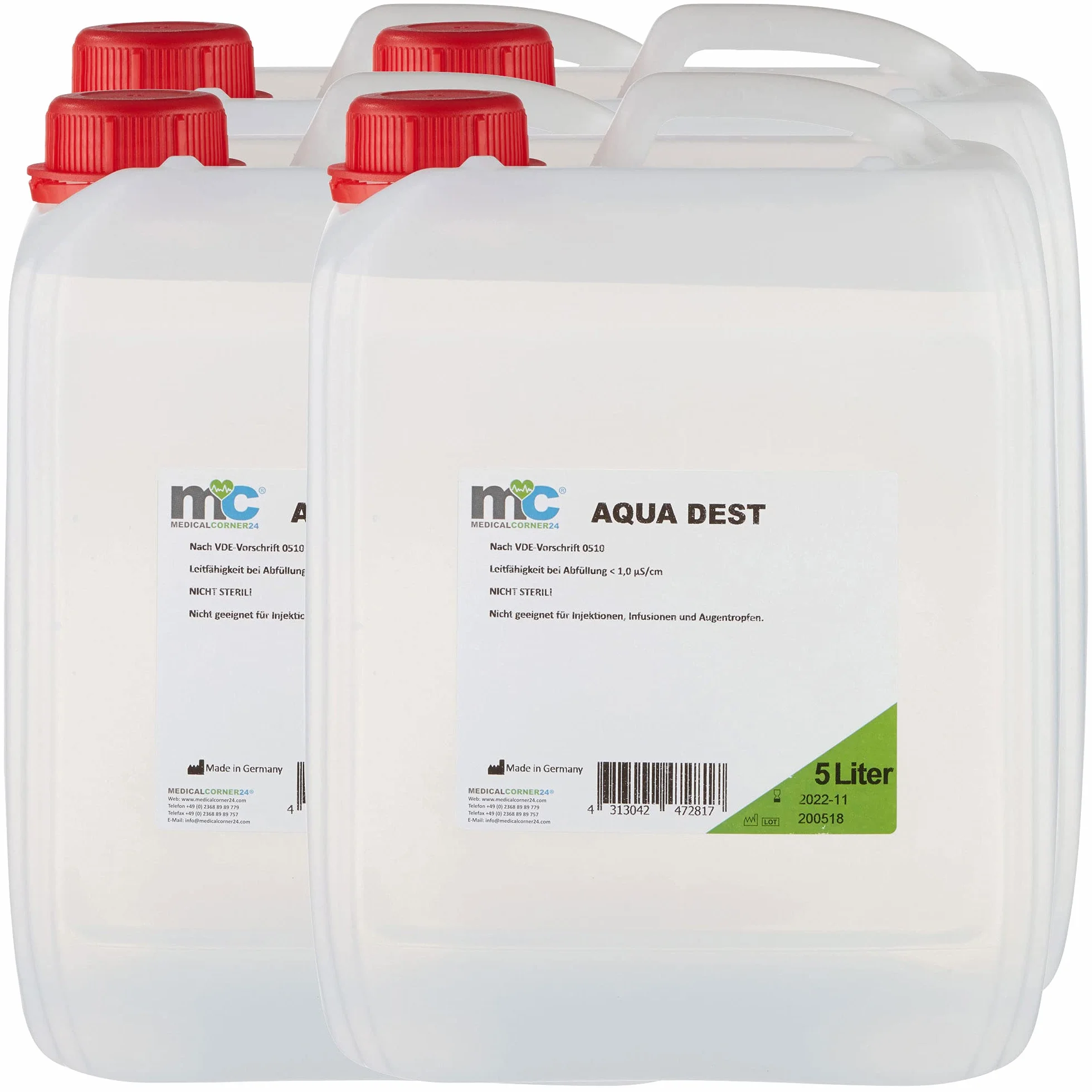 Aqua Dest Acqua distillata 20 litri, taniche da 5 litri