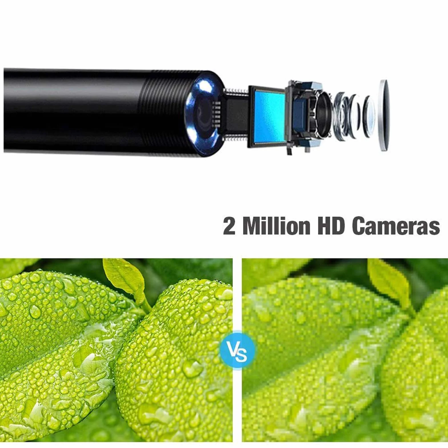 Lychee WiFi Endoscopio Wireless Impermeabile IP68 Telecamera Ispezione 2.0 Megapixel 1200P HD Snake Camera 10M