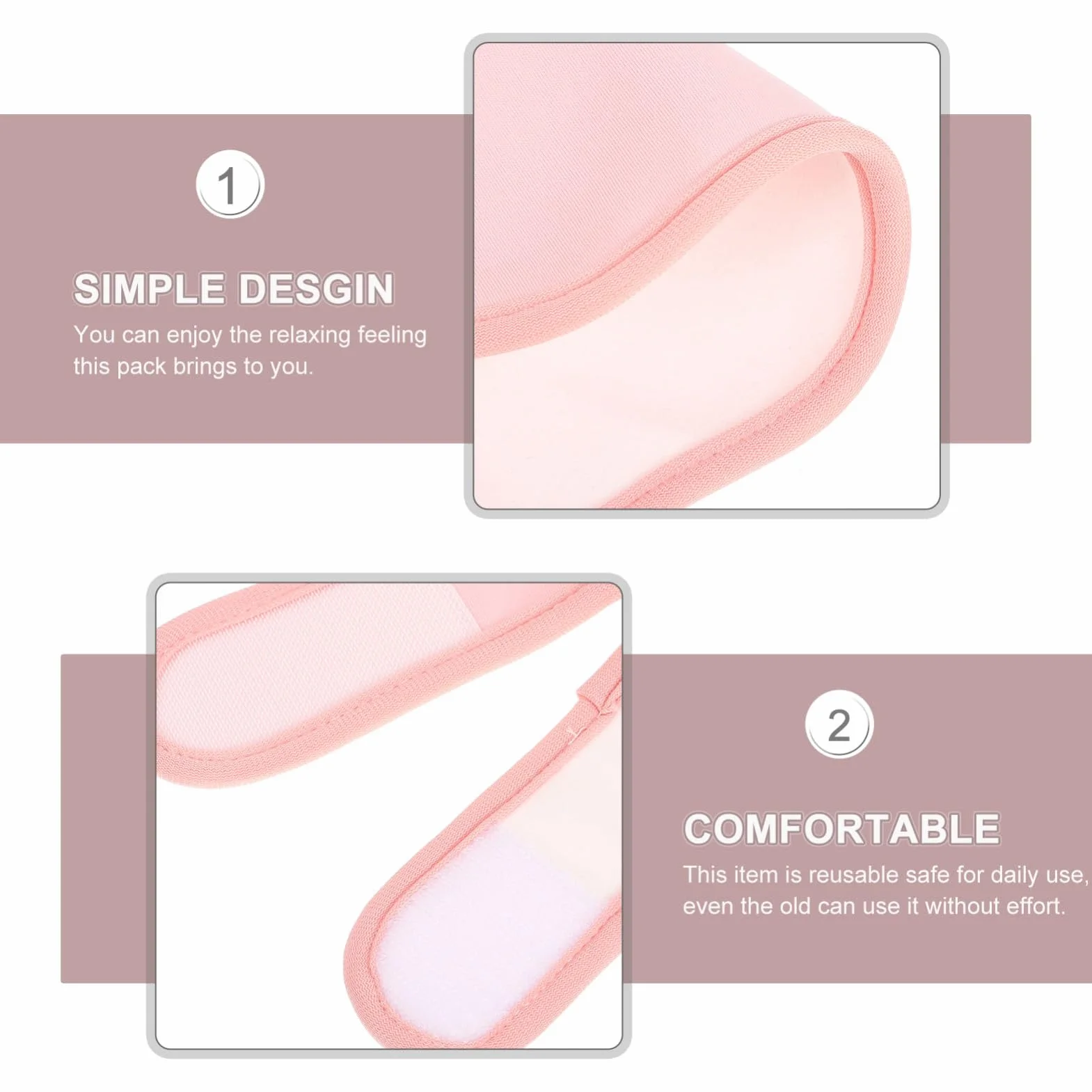 Fascia per Impacchi di Ricino Riutilizzabile per Massaggio Cervicale Morbido Rosa