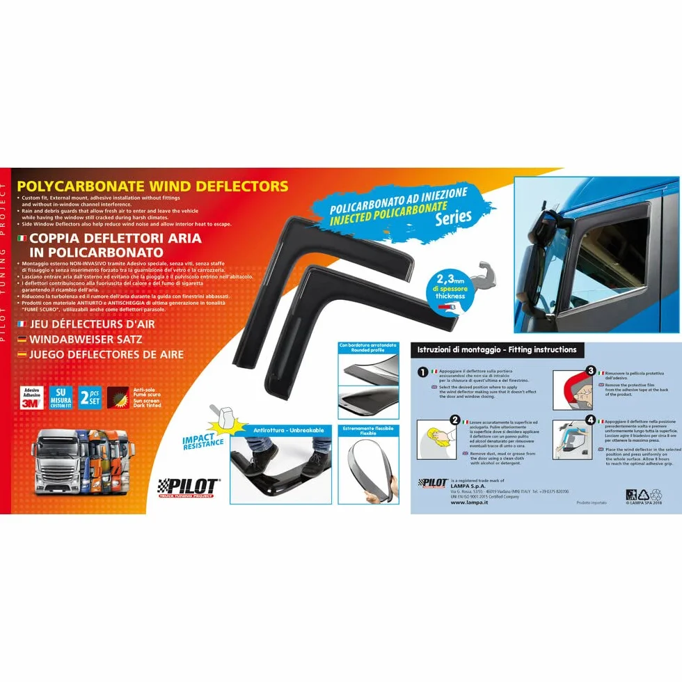 Lampa 96892 Set deflettori in policarbonato Compatibile per DAF XF 105 XF 95