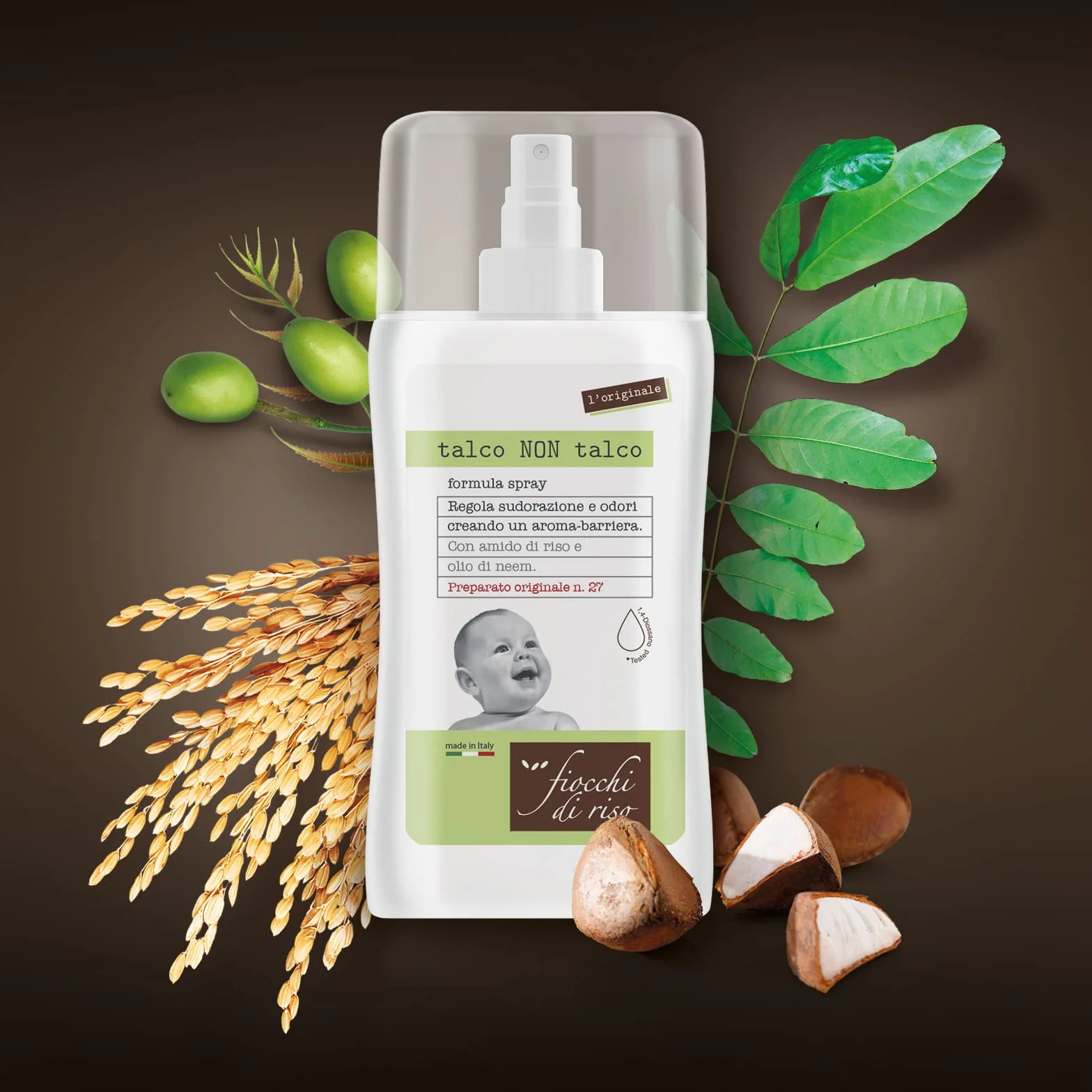 Fiocchi di Riso BIPACCO SPRAY Talco NON Talco 100ml SUDORAZIONE E ZANZARE