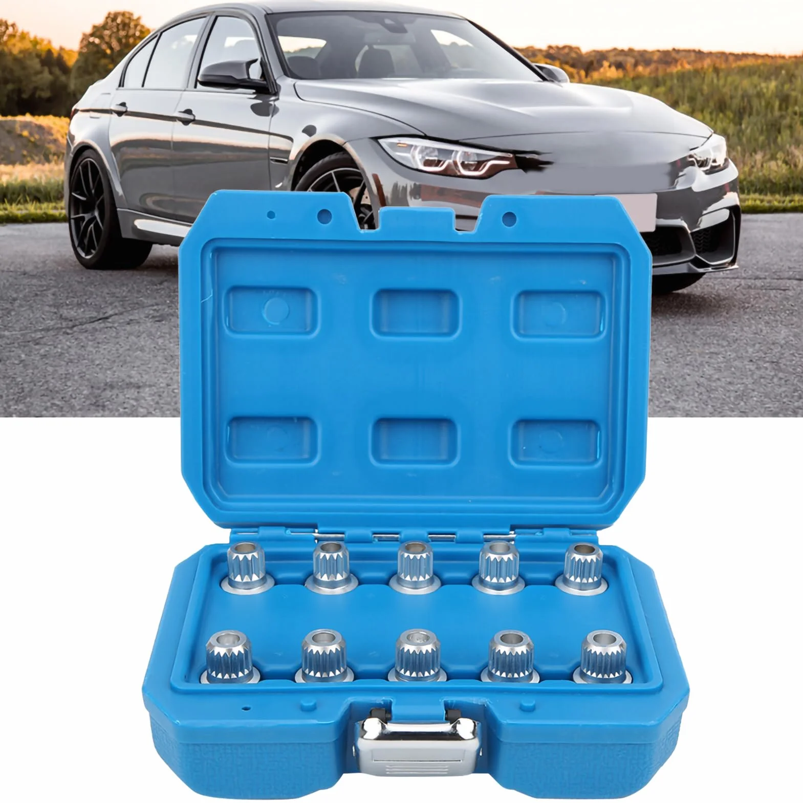 10Pcs Set di Chiavi per Dadi di Bloccaggio delle Ruote Set di Chiavi per Dadi delle Ruote Installazione Kit di Prese per Dadi delle Ruote Antifurto per Auto