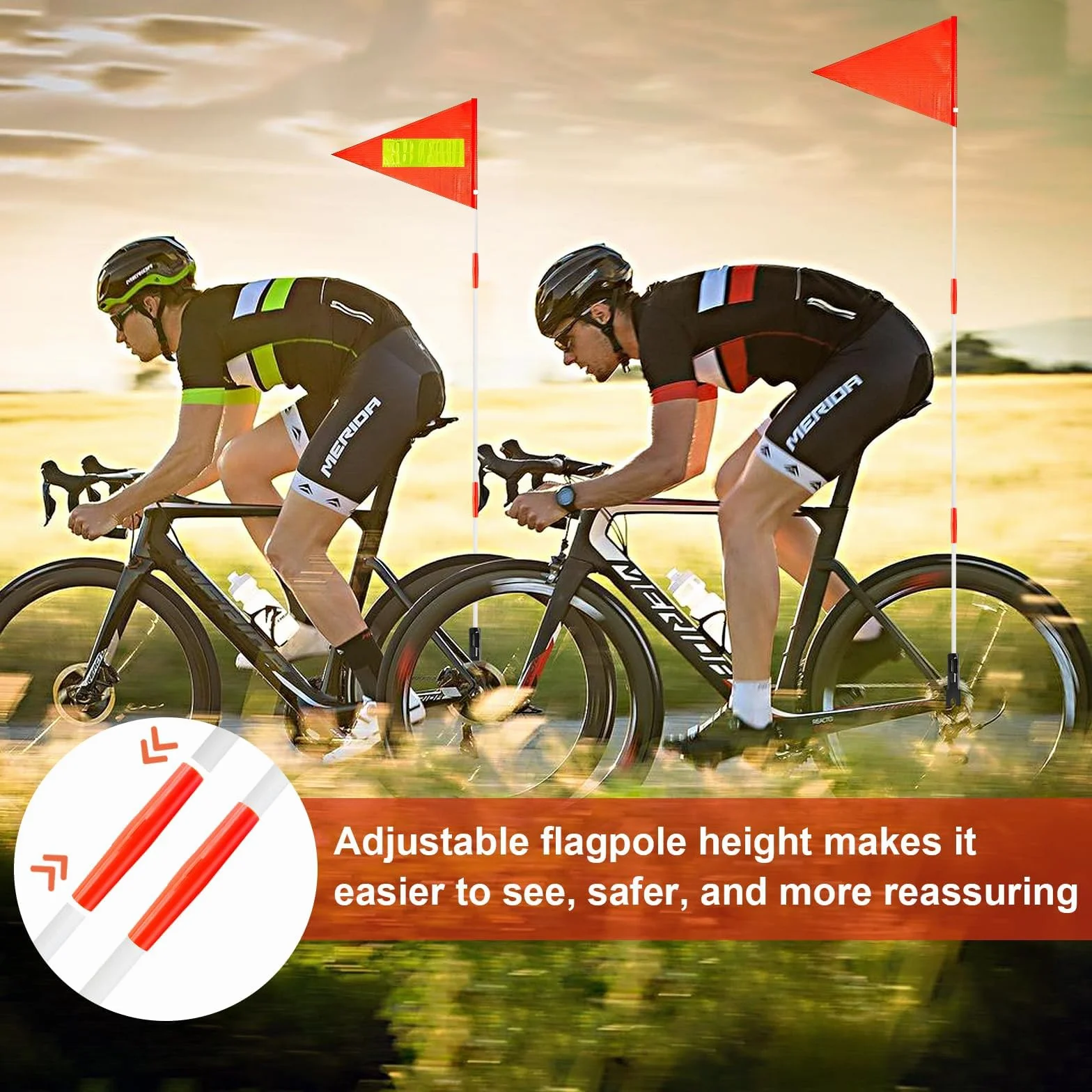 Bandiera Di Sicurezza Per Bicicletta Kit di Sostituzione Altezza Regolabile per Bambini Adulti