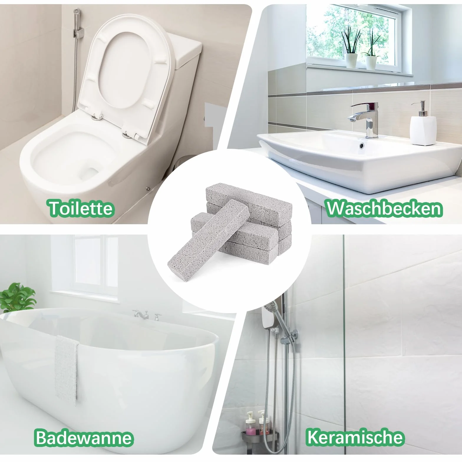 Pietra Pomice Detergente WC 6 Pezzi, Pumice Stone per Bagno e Cucina