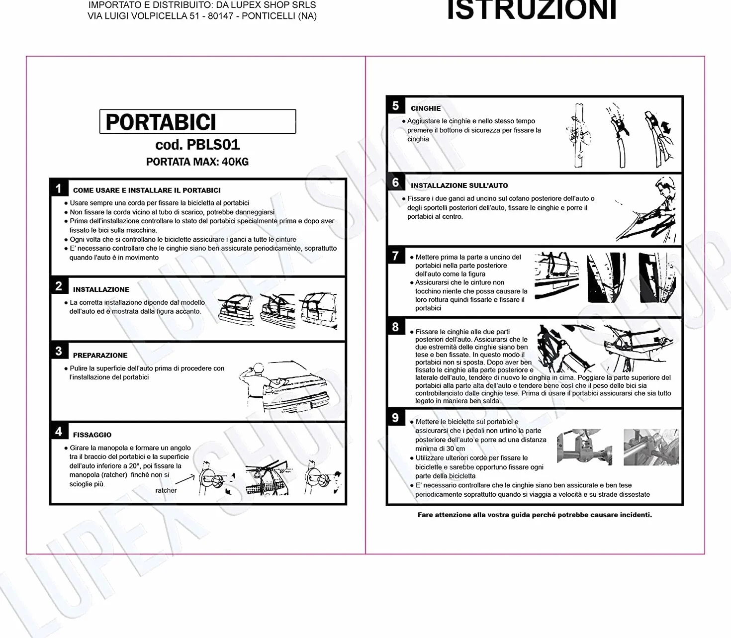 Portabici Posteriore Universale Max 3 Bici 40kg