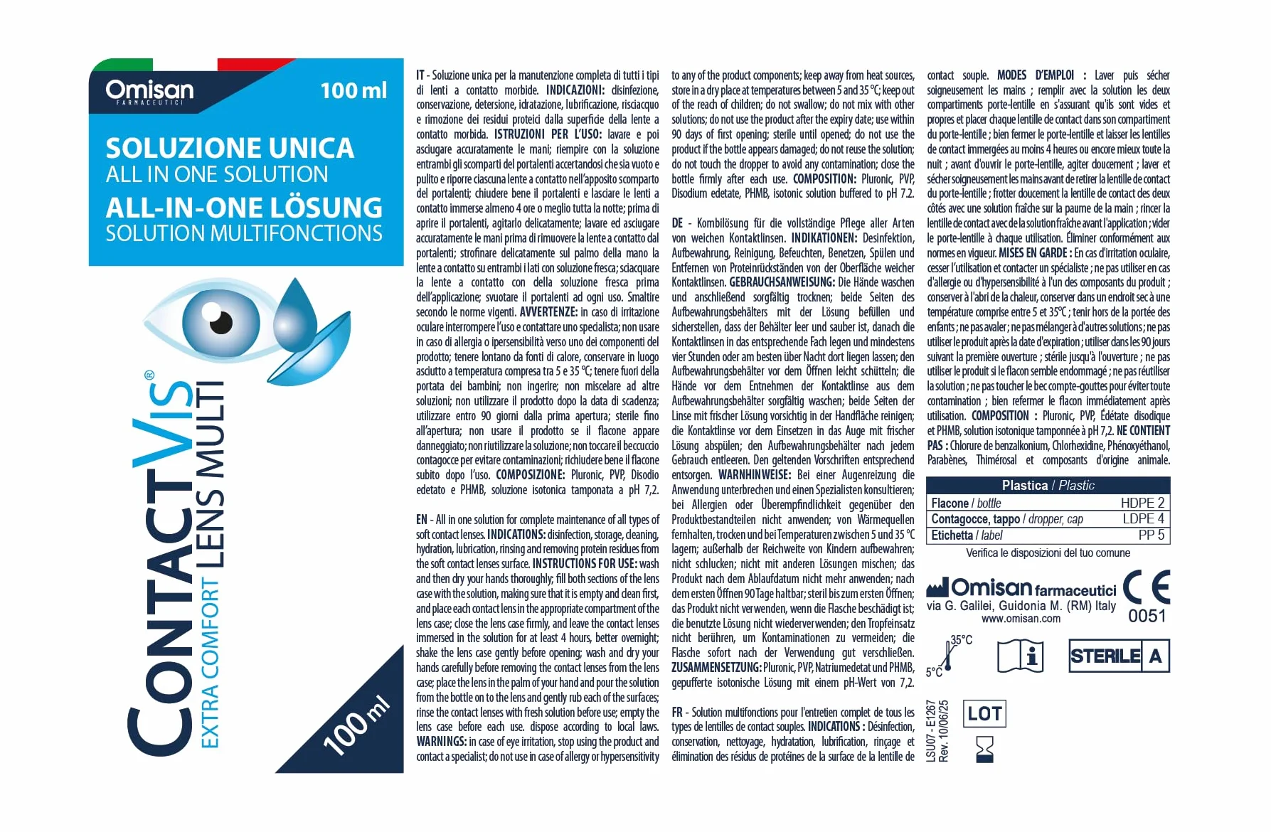 Soluzione Unica per Lenti a Contatto 100 ml Travel Pack Portalenti