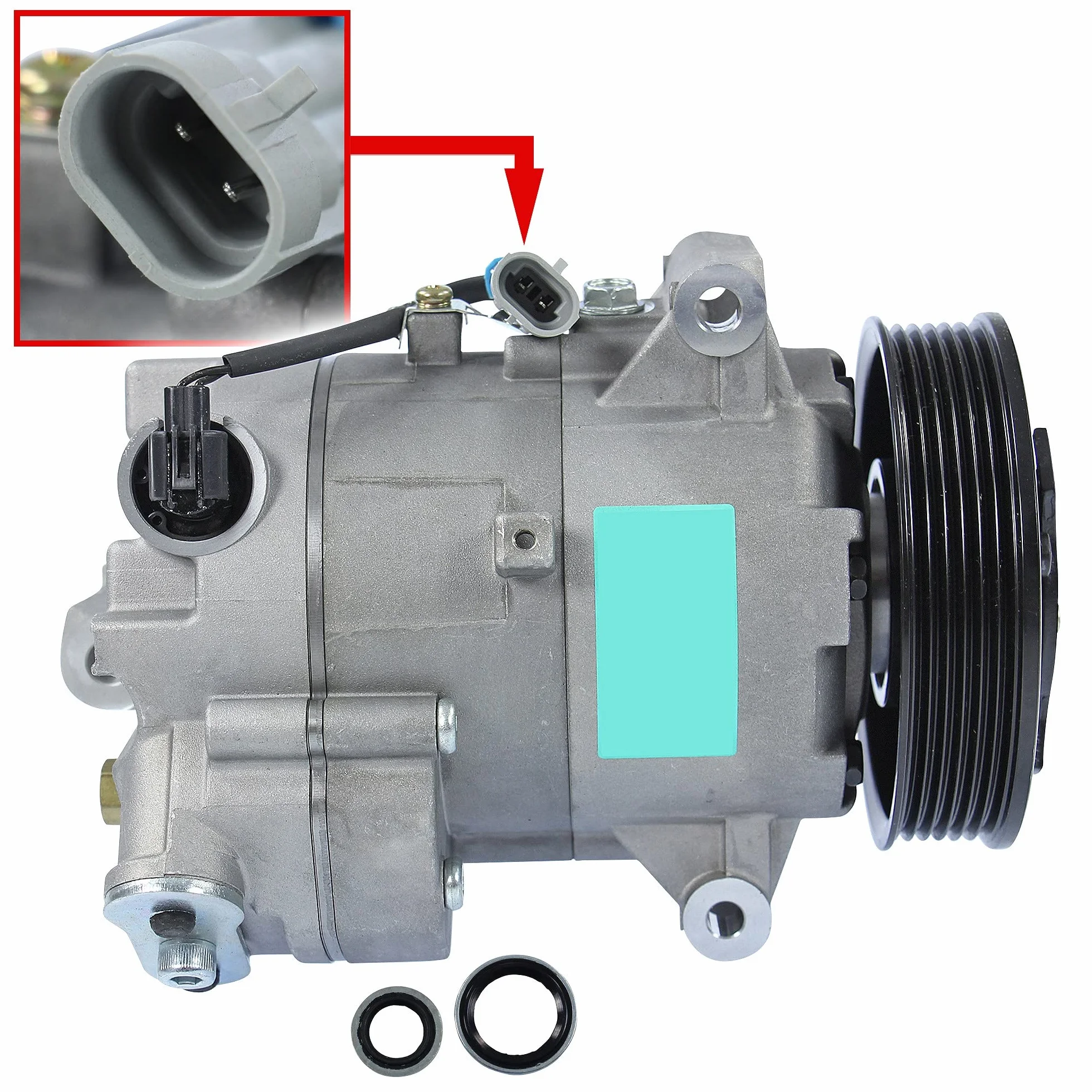 Compressore dell'aria condizionata con puleggia a V per DELPHI/HARRISON CVC con olio PAG compatibile OPEL ASTRA J INSIGNIA A
