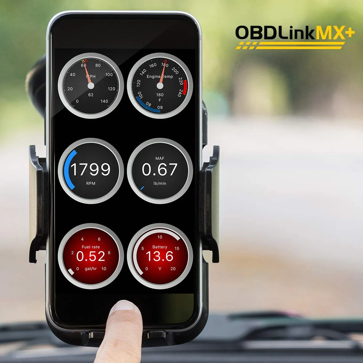 OBDLink MX+ OBD2 Bluetooth Scanner kompatybilny z iPhone Android Windows