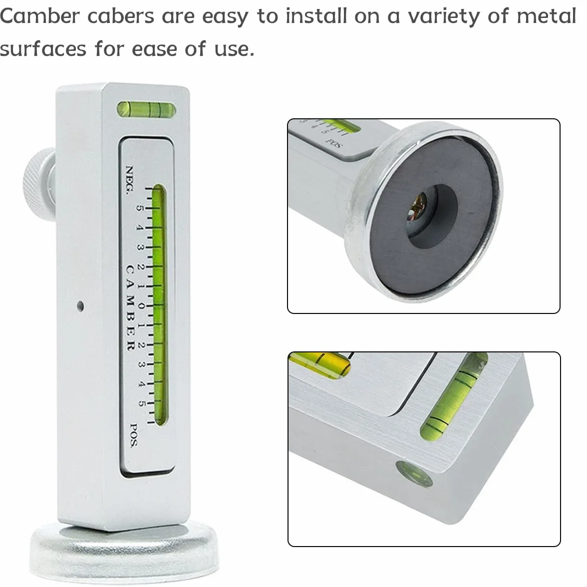 CGEAMDY Strumento Calibro Magnetico Regolabile per Auto, Misure Camber Caster Angolo Ruota Allineamento