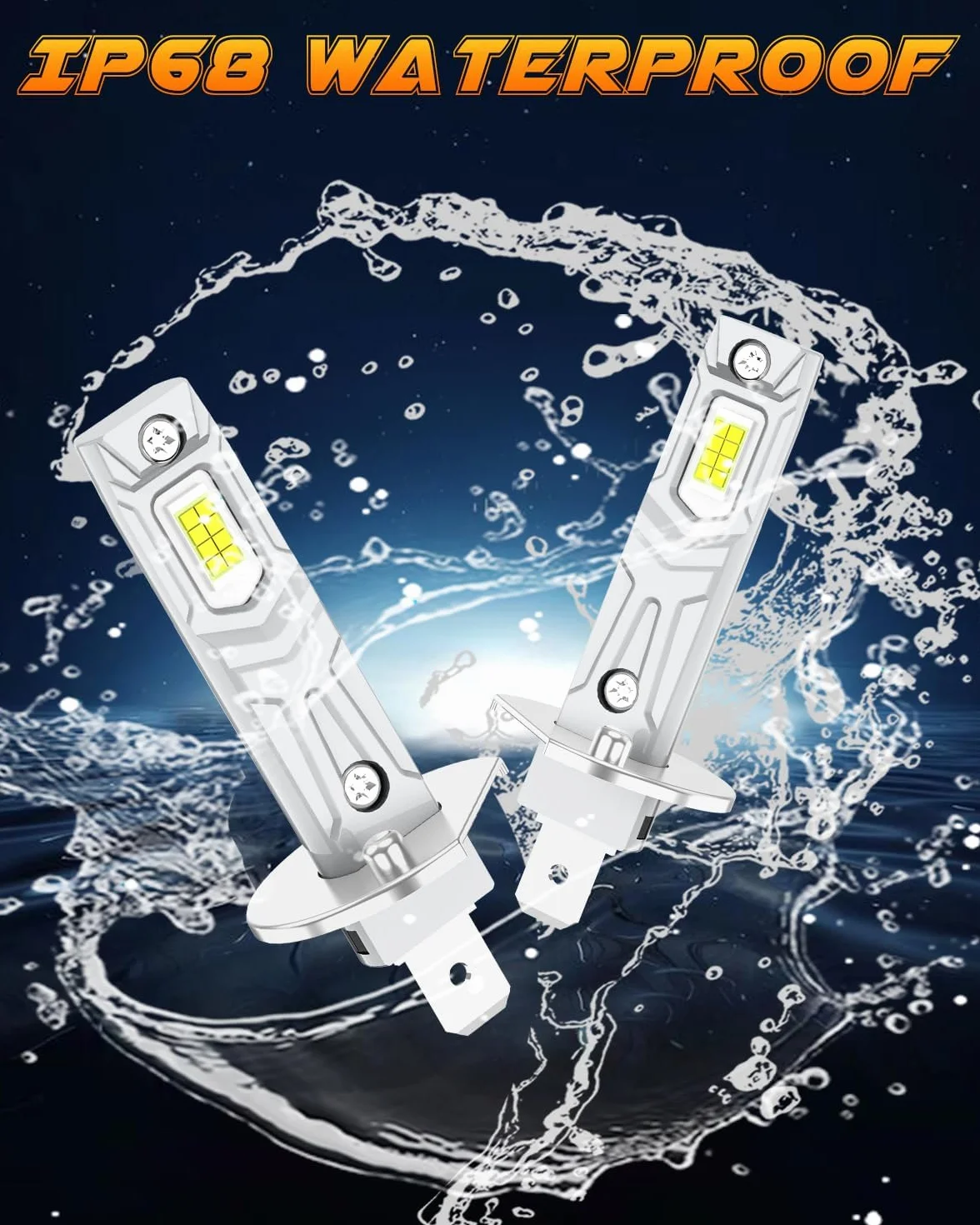 AUXIRACER H1 LED Lampadine 30000LM 12V 6500K Luce Bianca Pacco da 2
