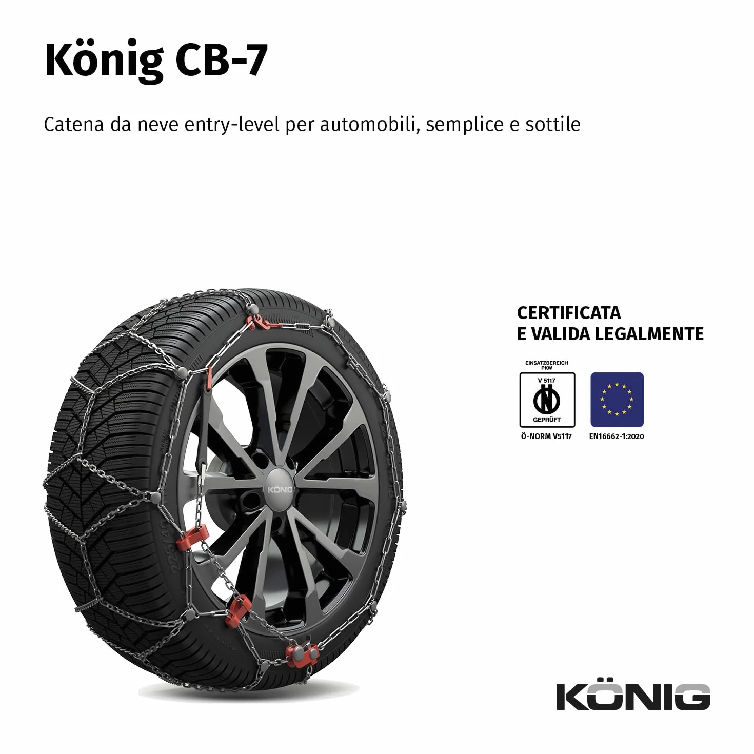 KÖNIG CB-7 095 Catene da Neve omologate