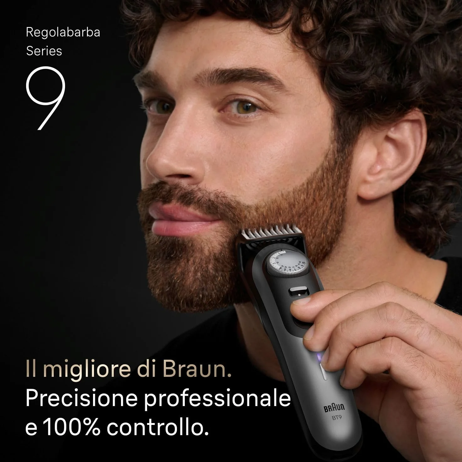 Braun Series 9 Rasoio Elettrico Barba, Lama Problade Affilata a Vita, 180 Min, 52 Lunghezze, Impermeabile, Bt9545