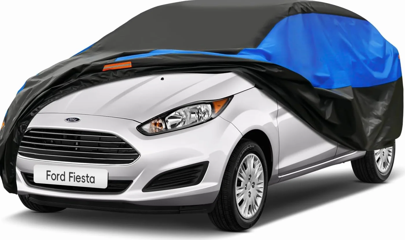 Telo Copriauto da Esterno Gunhyi, Telo Auto Impermeabile e Traspirante Resistente Graffi Pioggia, Anti-Vento e Antipolvere per Fiat Panda Fiat 500 Ypsilon Yaris VW Polo Swift 208 (Fino a 415 Cm) 2M