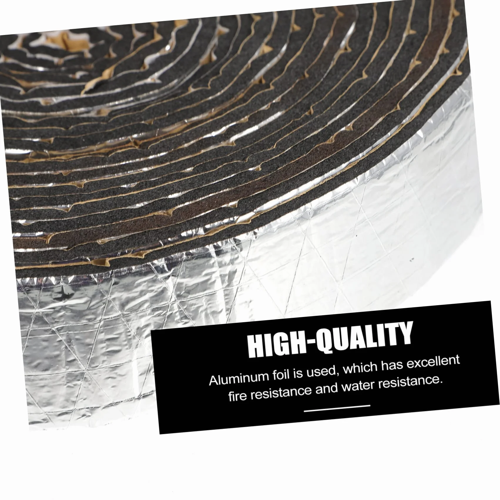 ULTECHNOVO 1rotolo Pannello Fonoassorbente Cotone Isolante Con Rivestimento Alluminio Protezione Termica e Acustica Per Coibentazione Tubazioni e Bagagliaio Auto Spessore