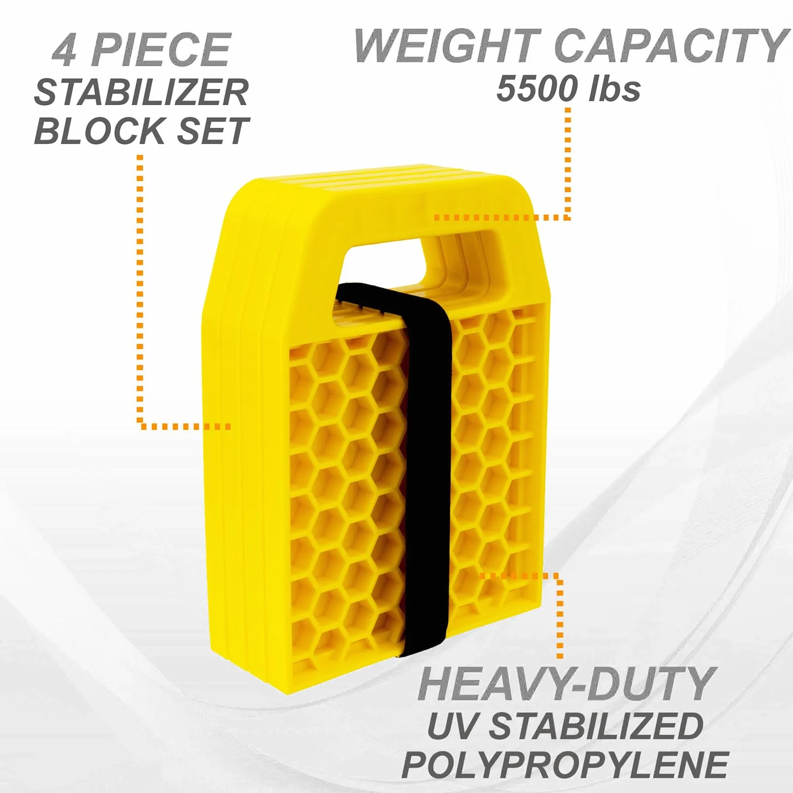 Set Di 4 Piastre Di Supporto Per Cric Camper Caravan, Blocco Livellamento Stabilizzatore Antiscivolo