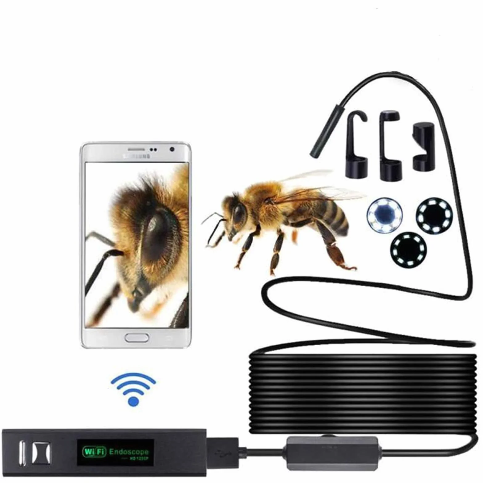 Lychee WiFi Endoscopio Wireless Impermeabile IP68 Telecamera Ispezione 2.0 Megapixel 1200P HD Snake Camera 10M