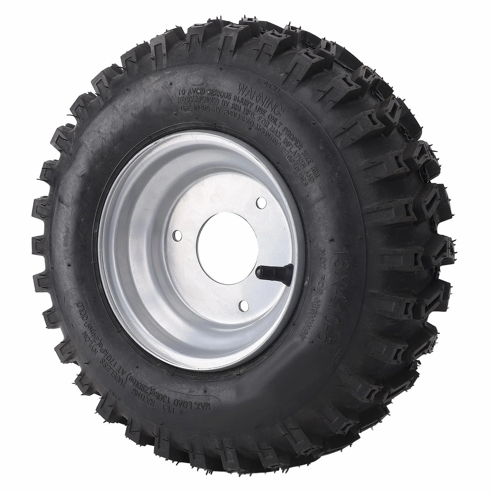Tbest 13x4.1 6 Pneumatici Pneumatici Tubeless in Lega di Alluminio con Cerchioni in Gomma Antideflagrante per ATV Quad Off Road Carrello Go Kart Ruote Durevoli Ad Alte Prestazioni in