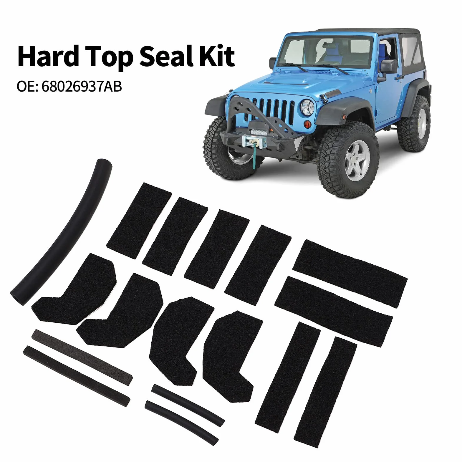 Forte Tenuta Perfetta Hard Top Foam Blocker 17PCS Kit di Tenuta Superiore Rigida per Jeep Wrangler JK