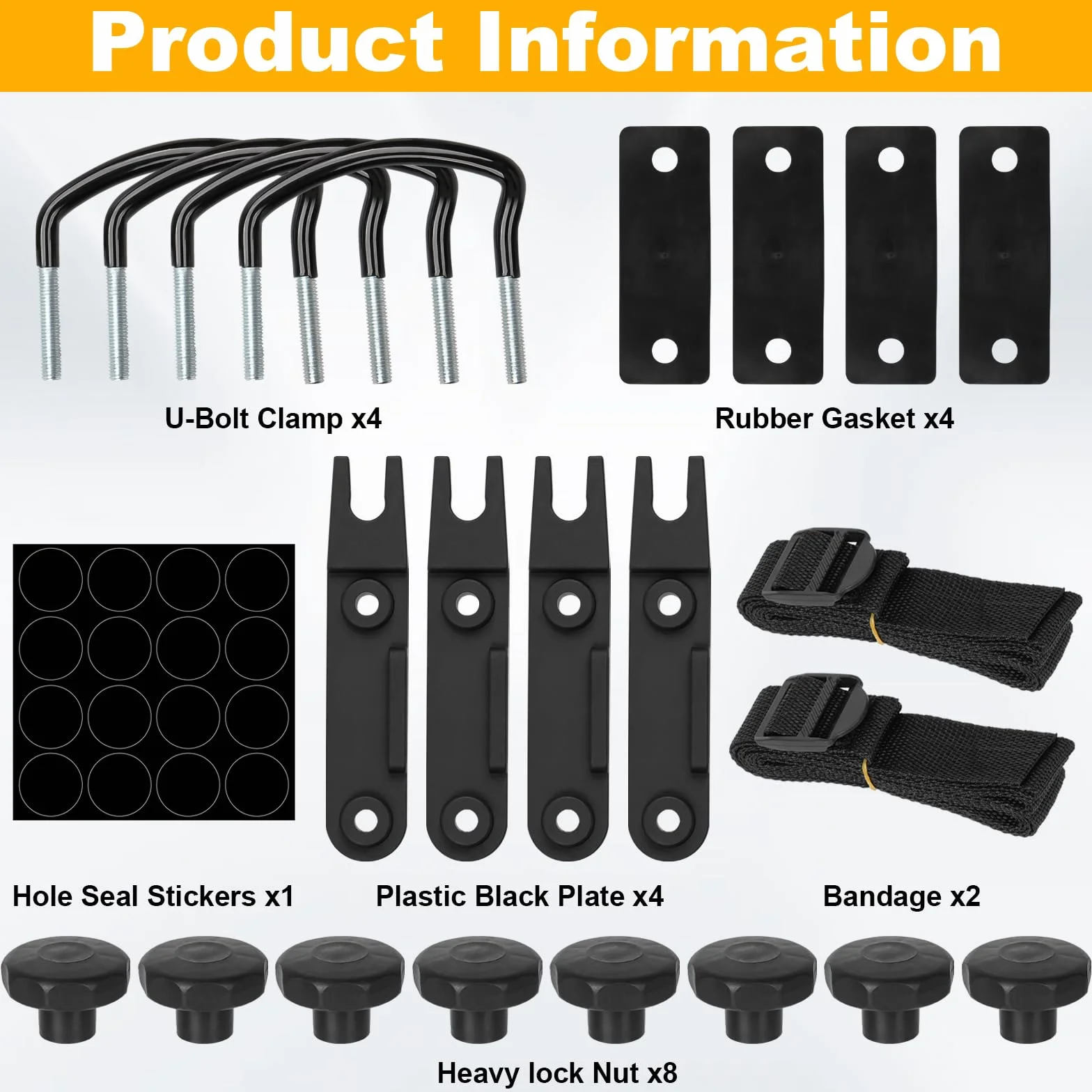 Fissaggio per Box da Tetto 4 Pezzi Kit Montaggio Supporto Parete Universale 85mm