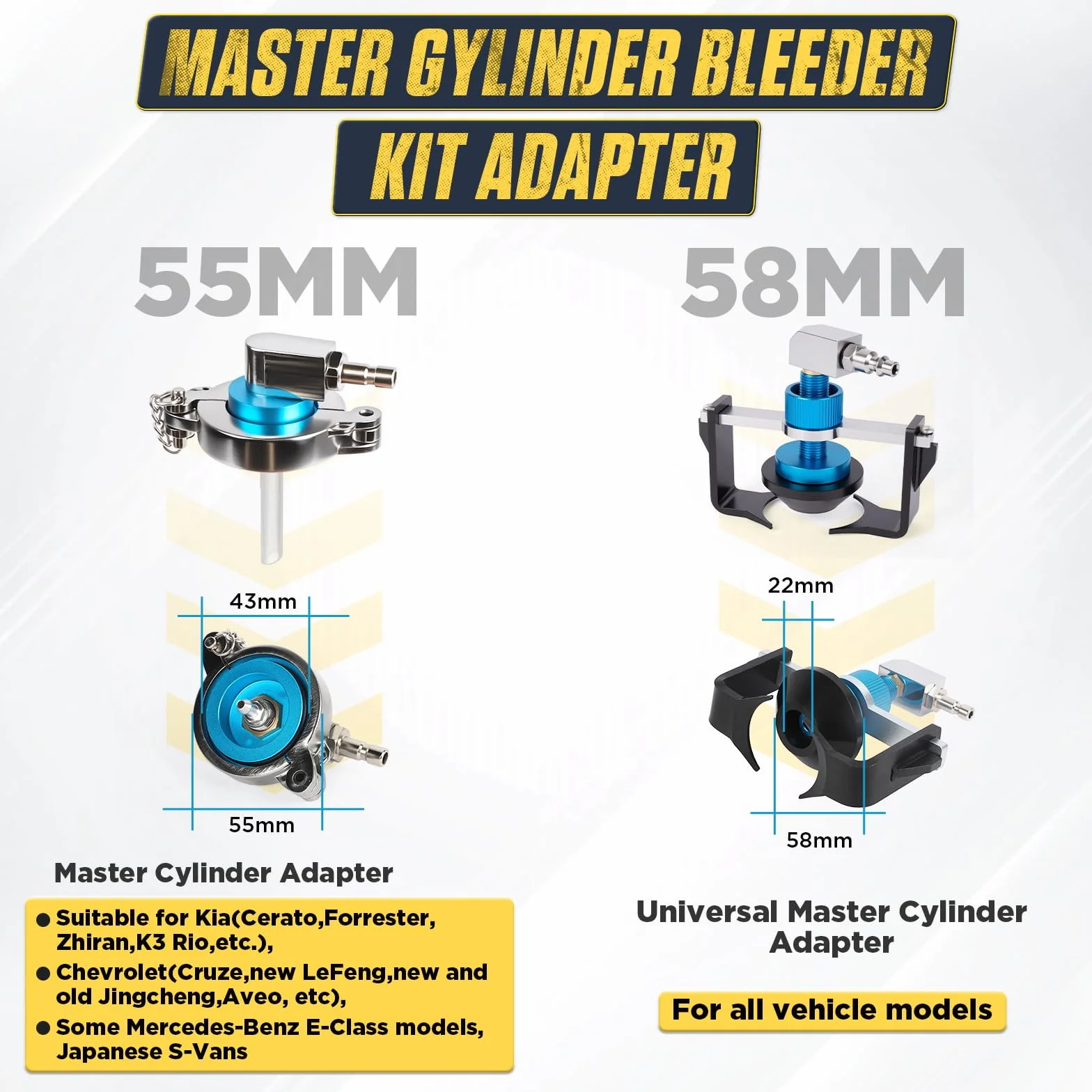 Spurgo freni 3L Set sostituzione liquido freni auto con contenitore aspirazione 1L 4 adattatori universali