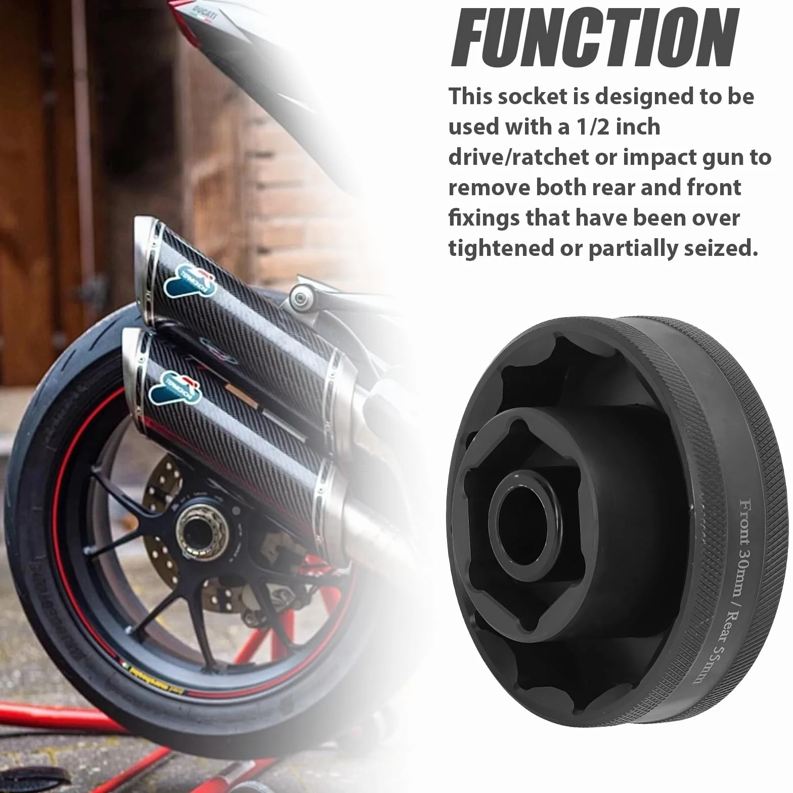 Ducati zestaw narzędzi motocyklowych 55 mm 30 mm nakrętka osi przedniej i tylnej do 1098 1198 1199 Multistrada 1200 1260 SW