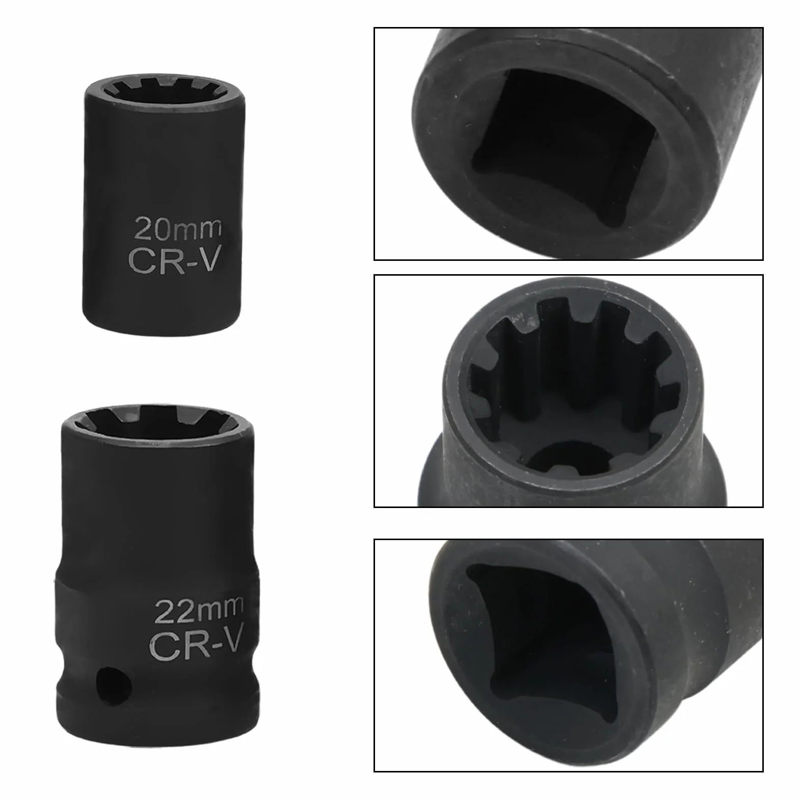Set di 5 bussole per pinze freno 11,5 14 15 20 22 mm utensili ricambio pastiglie freno nero compatibile VW Audi Porsche
