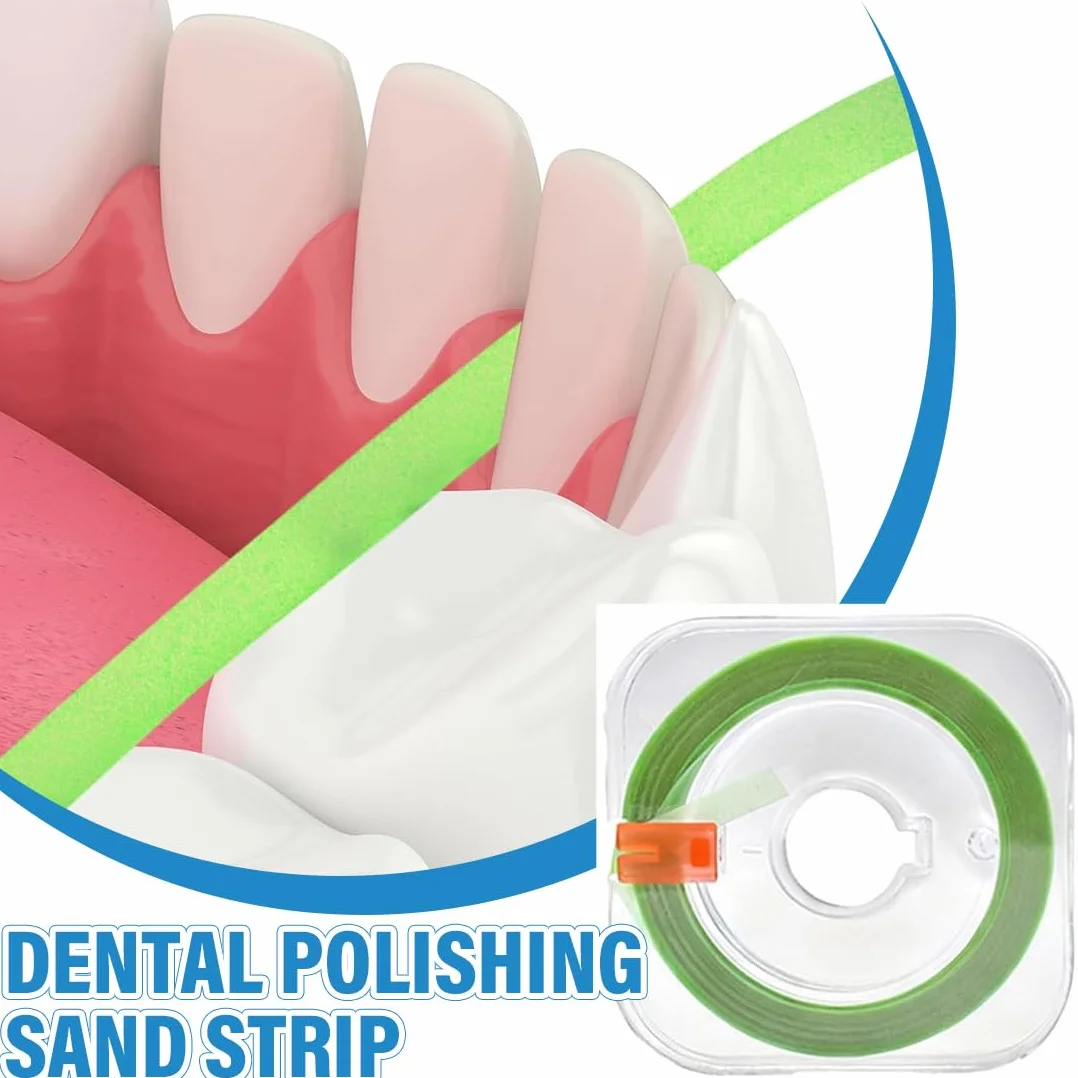 Strisce Abrasive Interdentali per Lucidatura Dentale, Levigatura, Pulizia e Sbiancamento, 3 Rotoli con Salviette