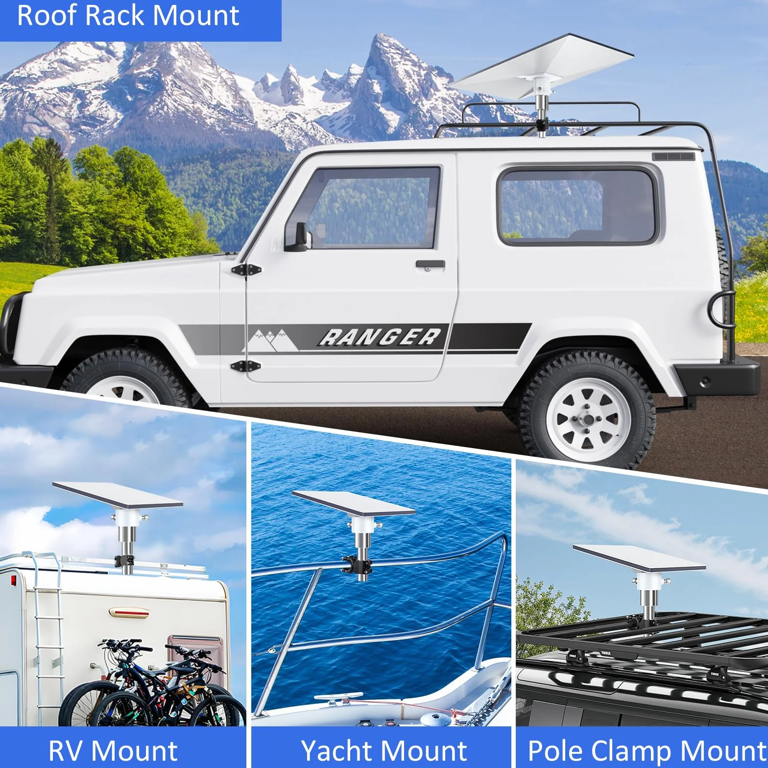 Starlink Gen 3 RV Ladder Mount, Starlink Kit Completoadattatore per tubi Starlink Gen 3 Adatto per Tetti, Camper, SUV, Camion o Barche