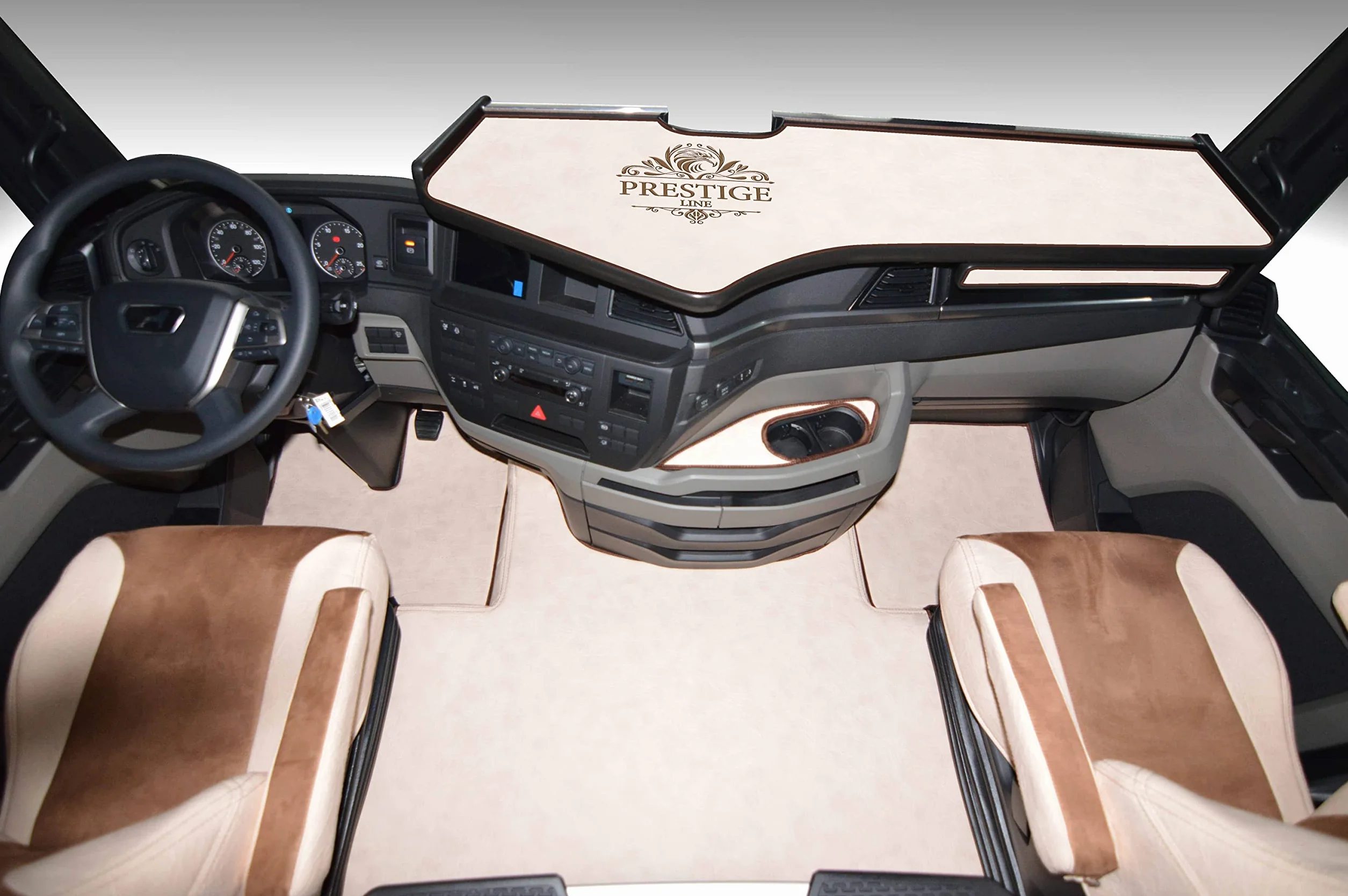 Tappetini per Camion MAN TGX 2020 Beige Ecopelle Accessori Interni Camion