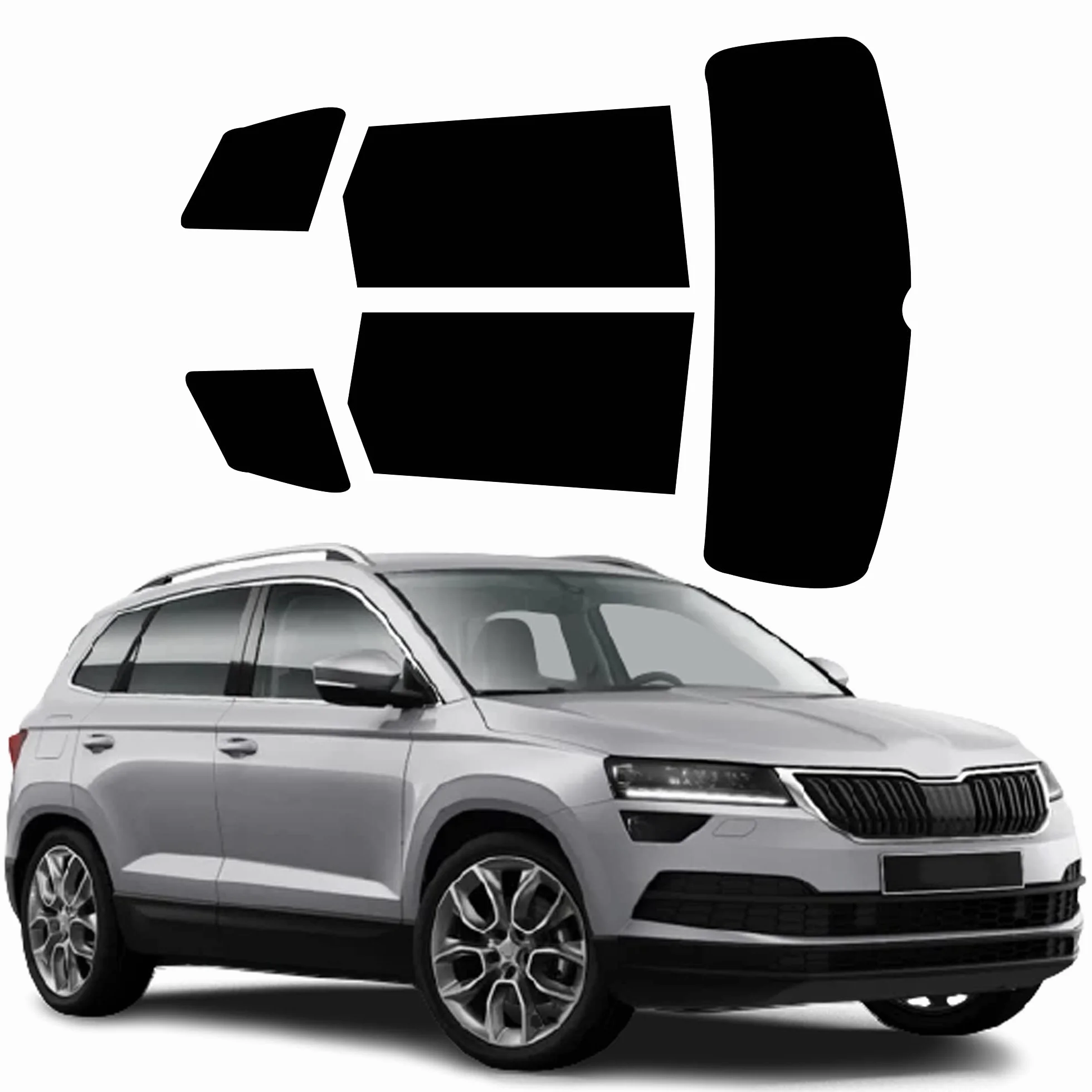Generico Pellicole Oscuramento Vetri Auto Pre Tagliate a Misura Ricambio Compatibile con Skoda. Karoq dal 2018 a Oggi LOLLOMOTO (20% Scura)