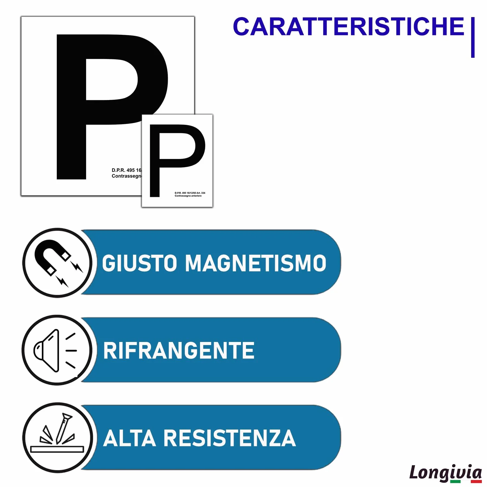 Lettera P di Principiante Magnetica Vinile Set 2 Pezzi Anteriore Posteriore Neopatentati Omologata Cartello Auto Esterni