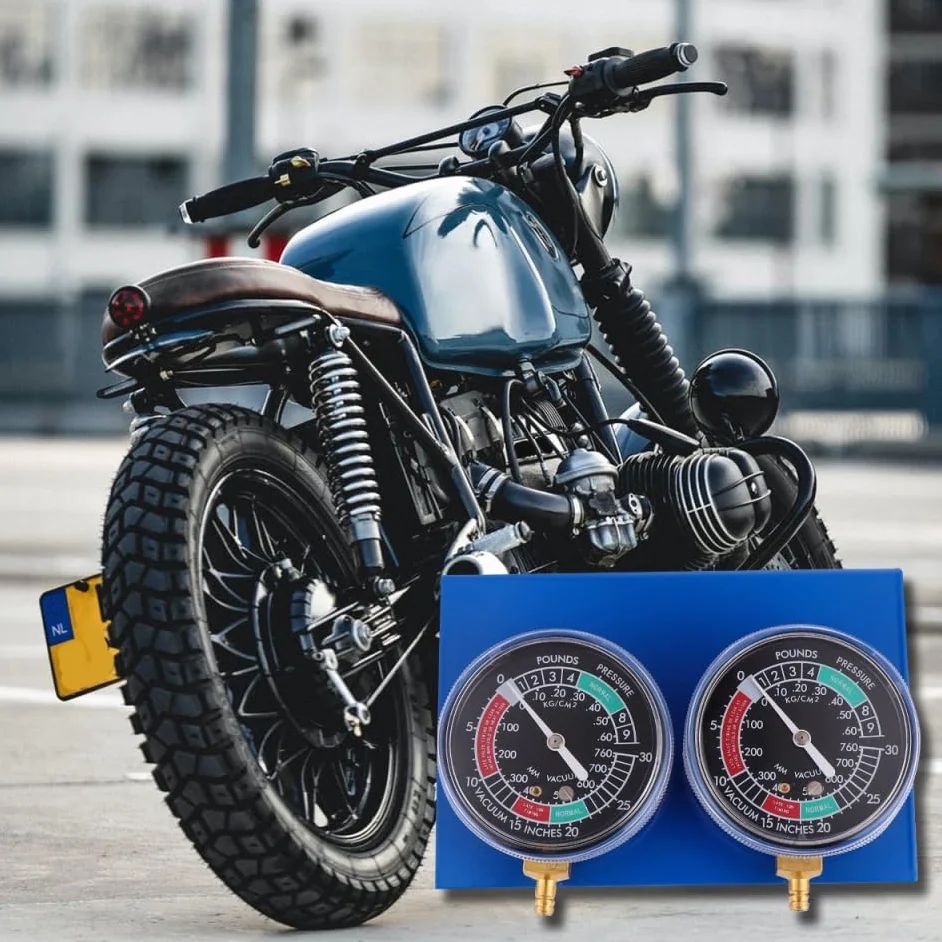 Cabilock Bilanciatore del Misuratore del Vuoto Carburante a 2 Cilindri per Motociclette, Manometro Vacuum Doppio Base Robusta per Sincronizzazione e Bilanciamento Motore